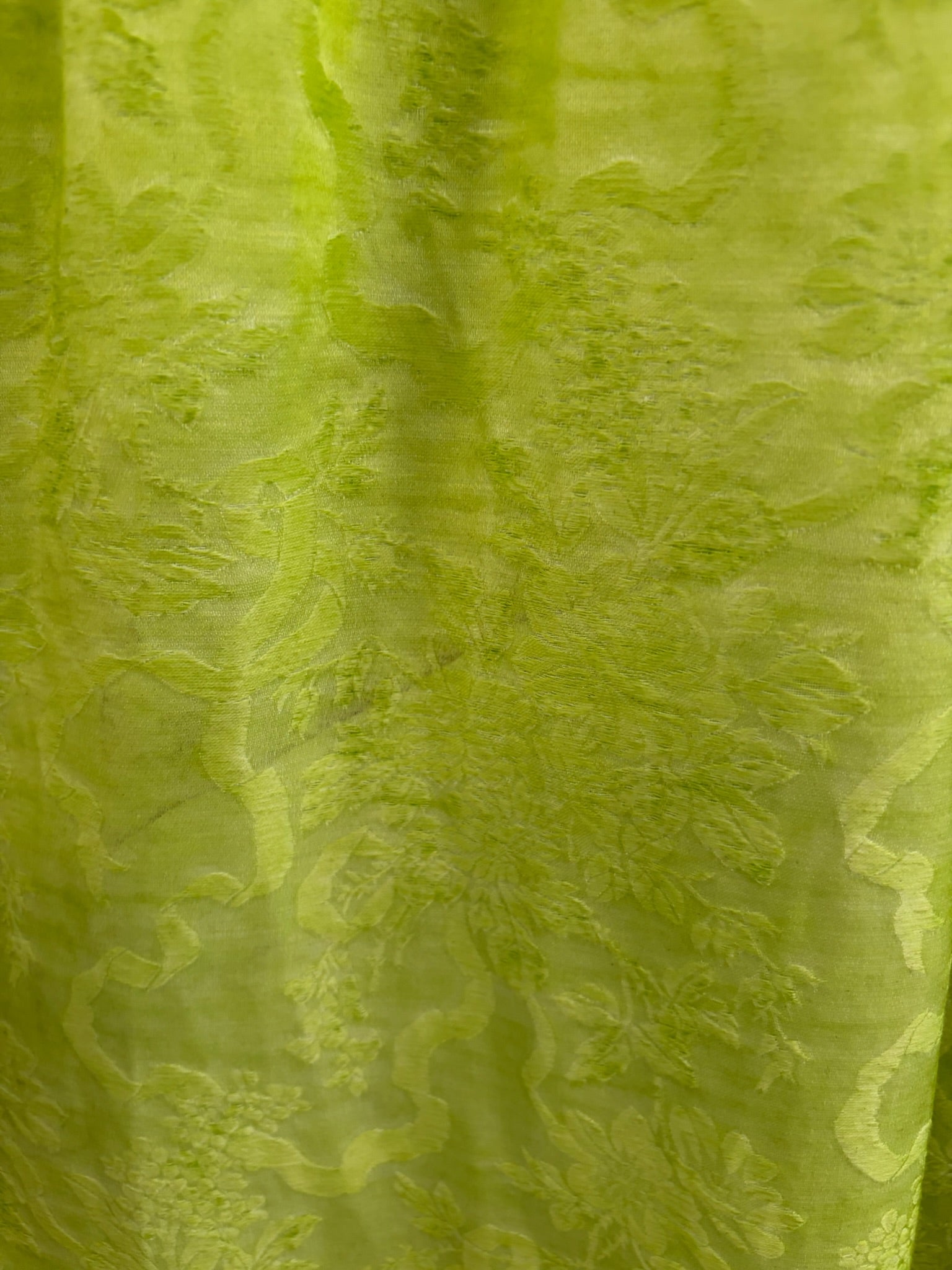 SAMPLE - TIE STRAP DRESS - LIME JACQUARD (SMALL STAIN)