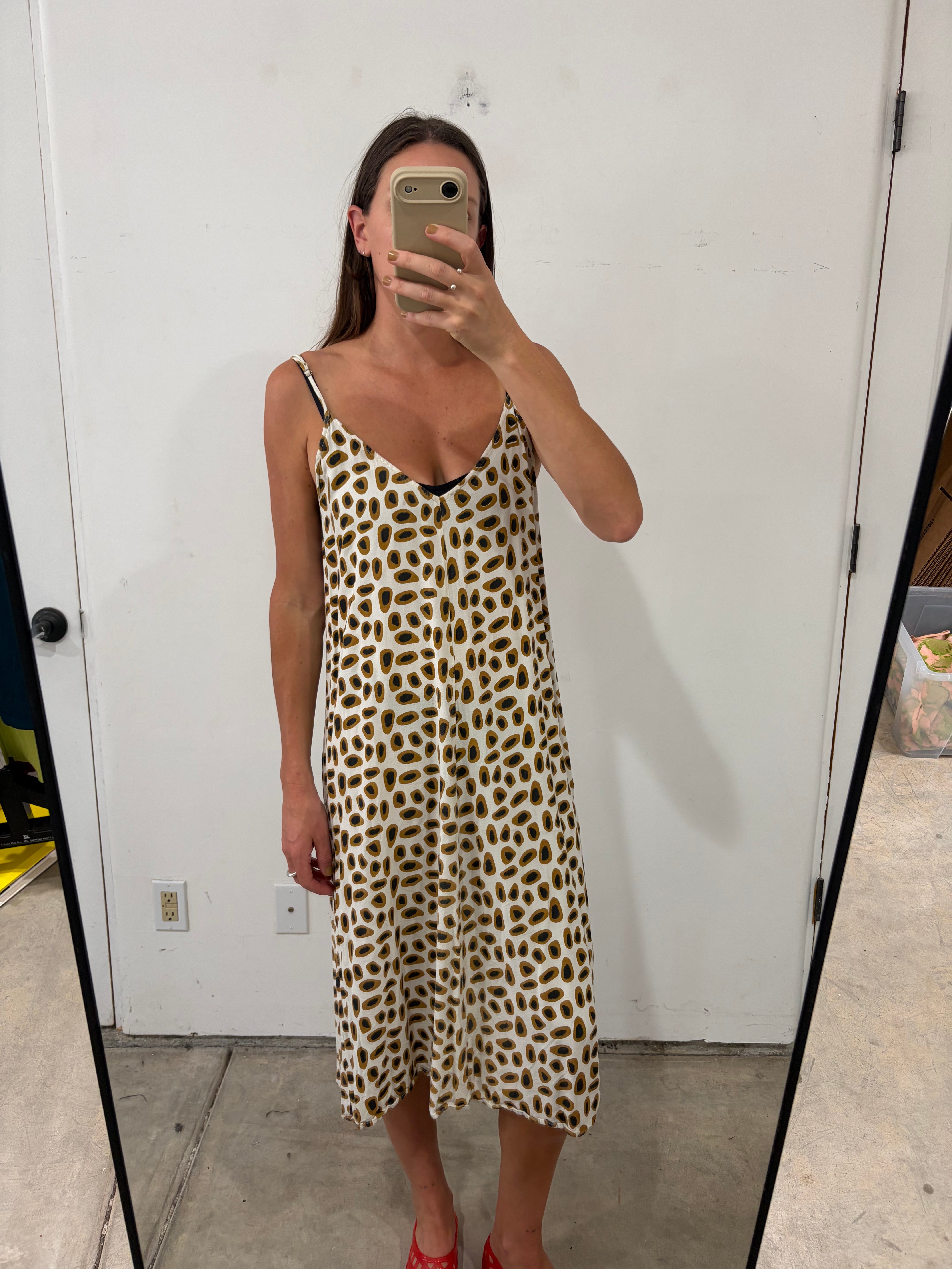 SAMPLE - SLIP DRESS - GUAC PRINT
