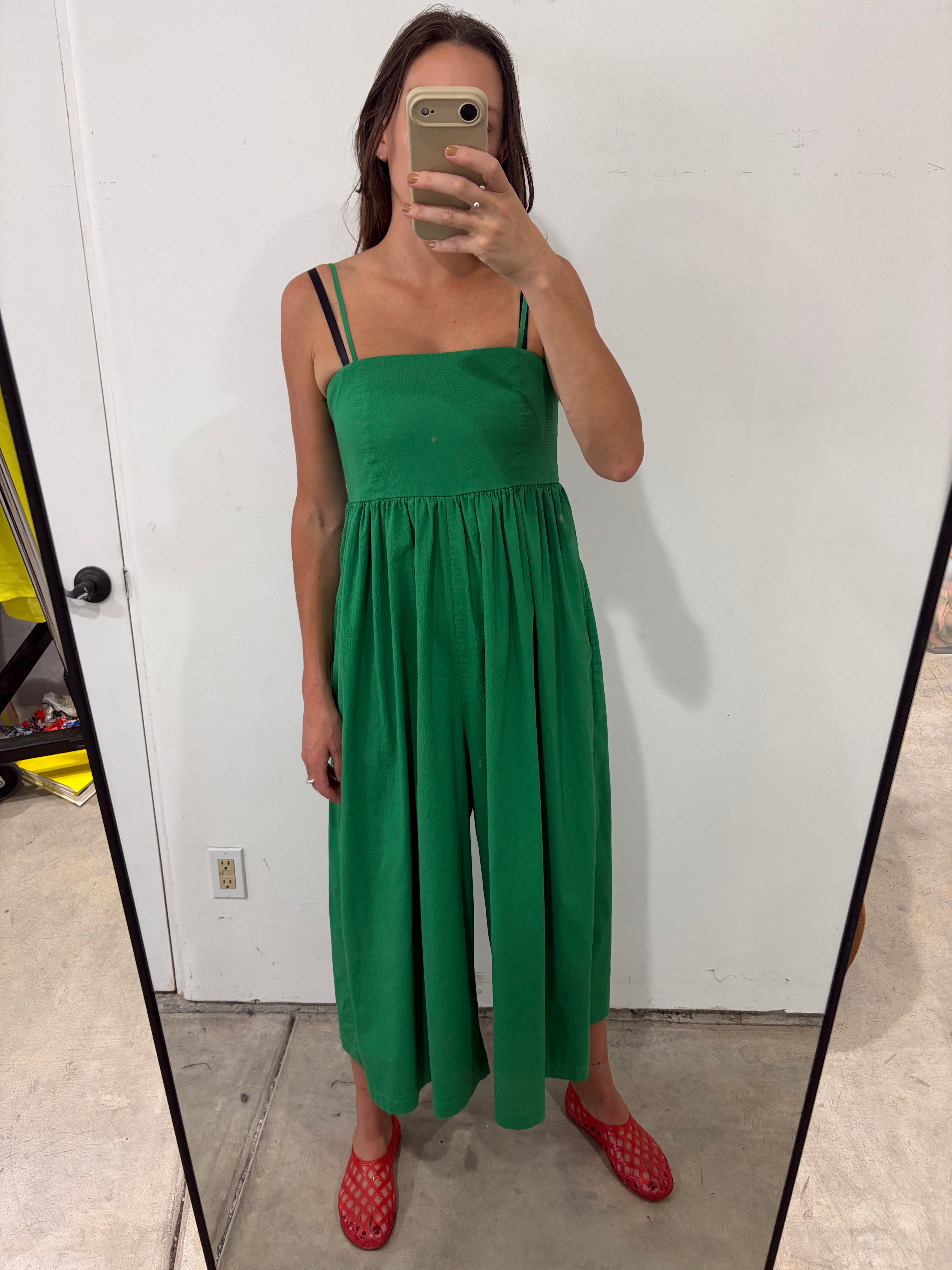 SAMPLE - SEERSUCKER FULL JUMPER - KELLY GREEN