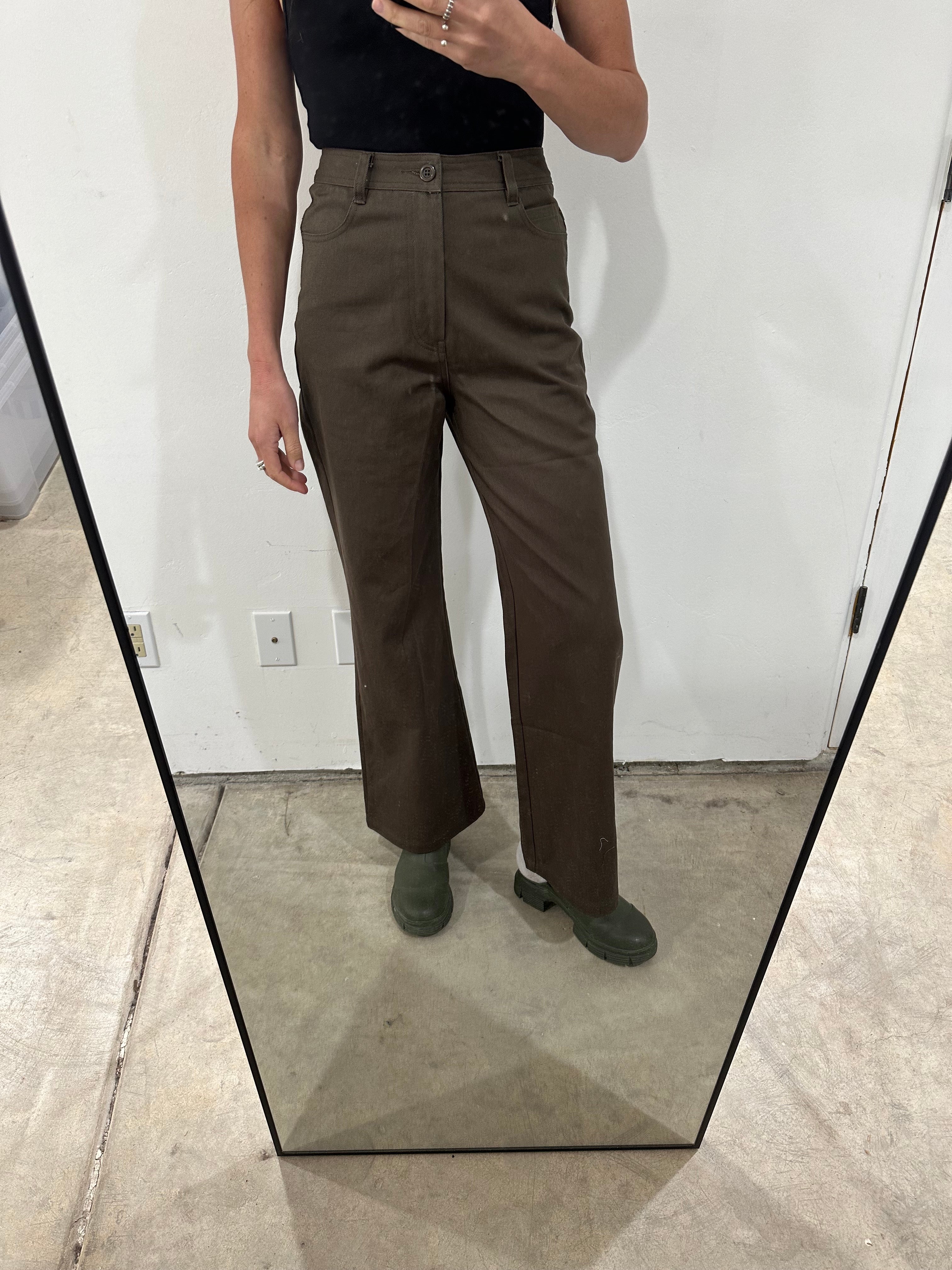 SAMPLE - COTTON CANVAS FITTED PANT - DARK TAUPE