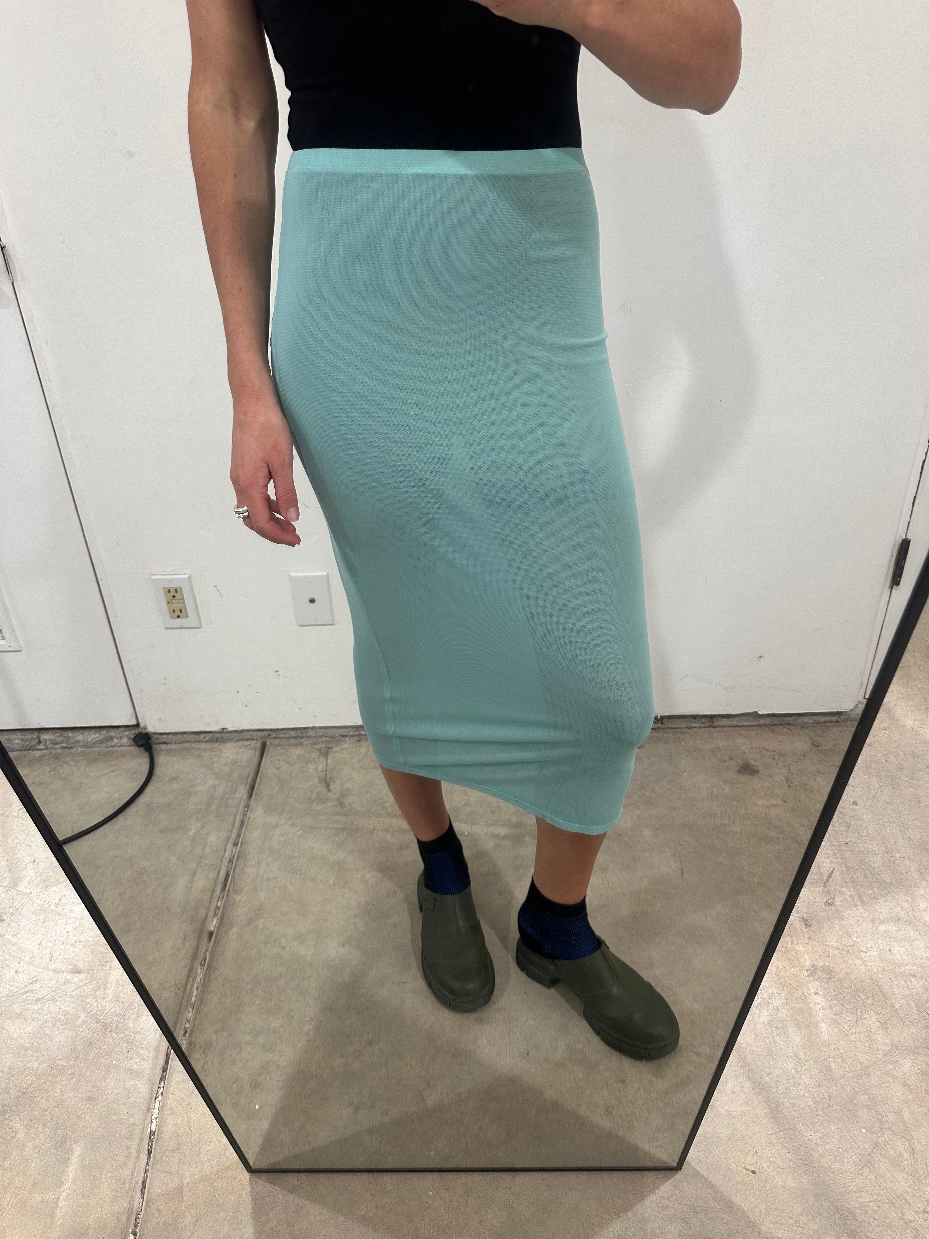SAMPLE - MESH PENCIL SKIRT - LIGHT MINT