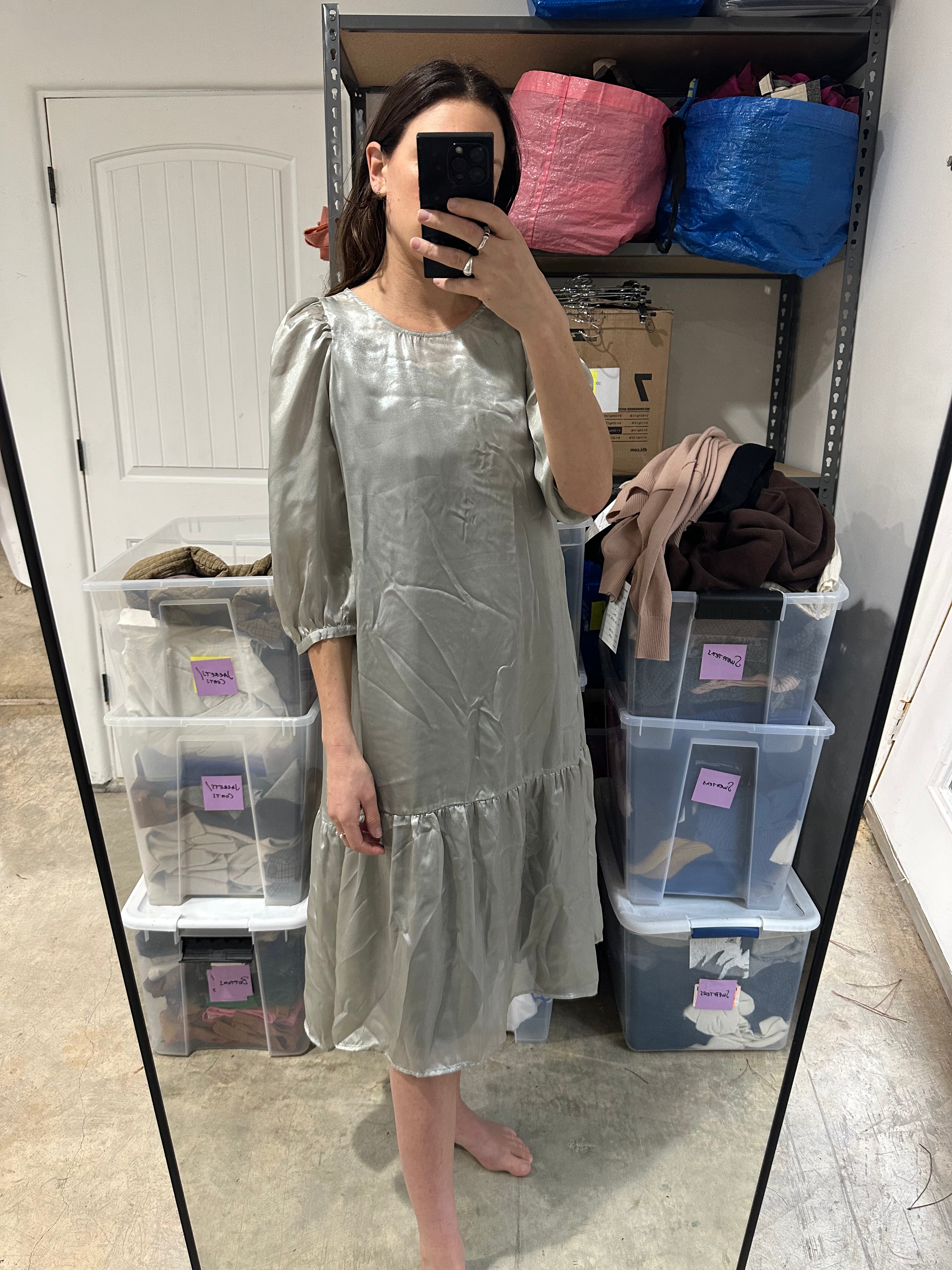 SAMPLE - PEASANT DRESS - METALLIC SHIMMER