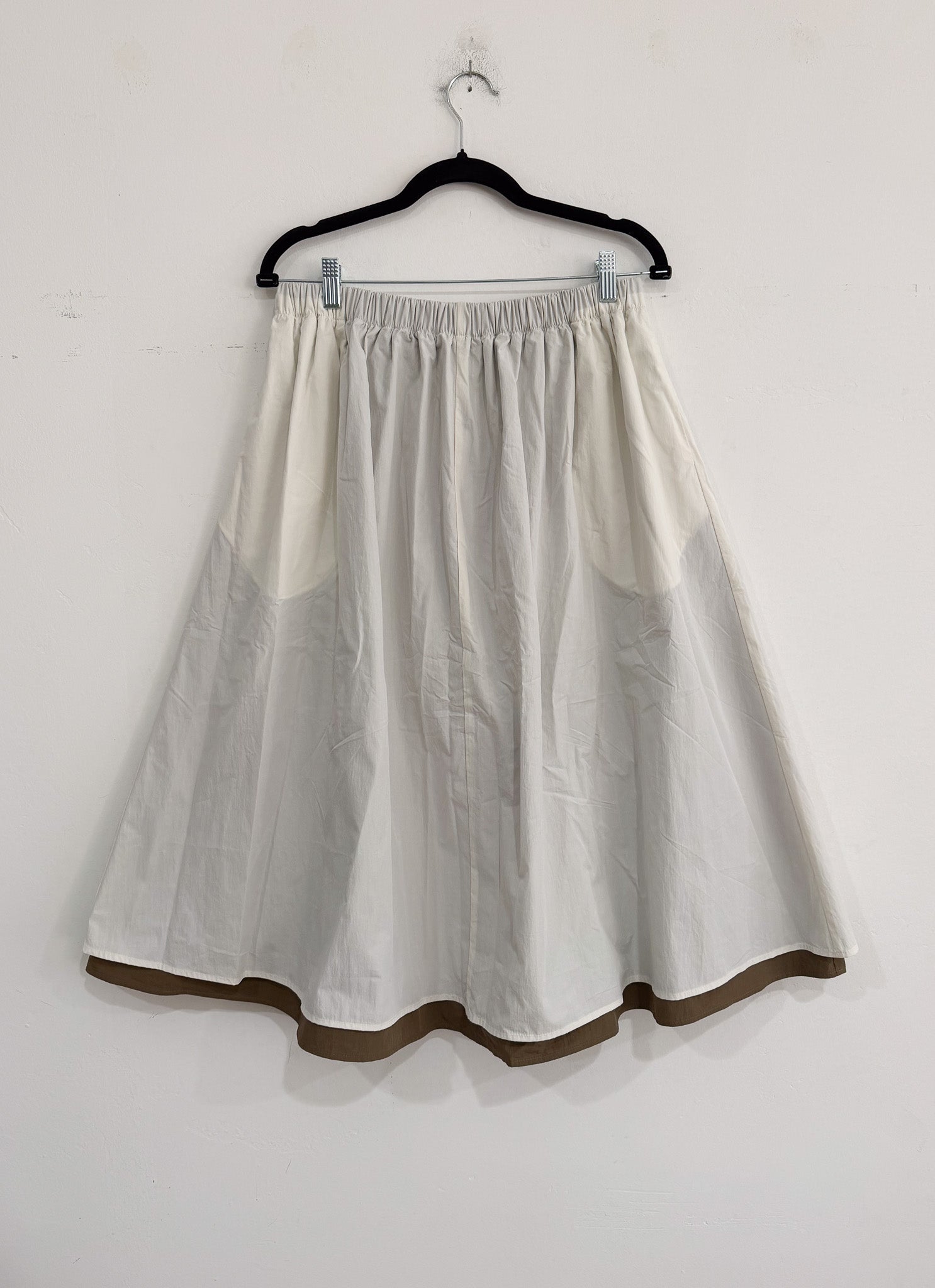 SAMPLE - DOUBLE LAYER FULL SKIRT - ECRU/KHAKI
