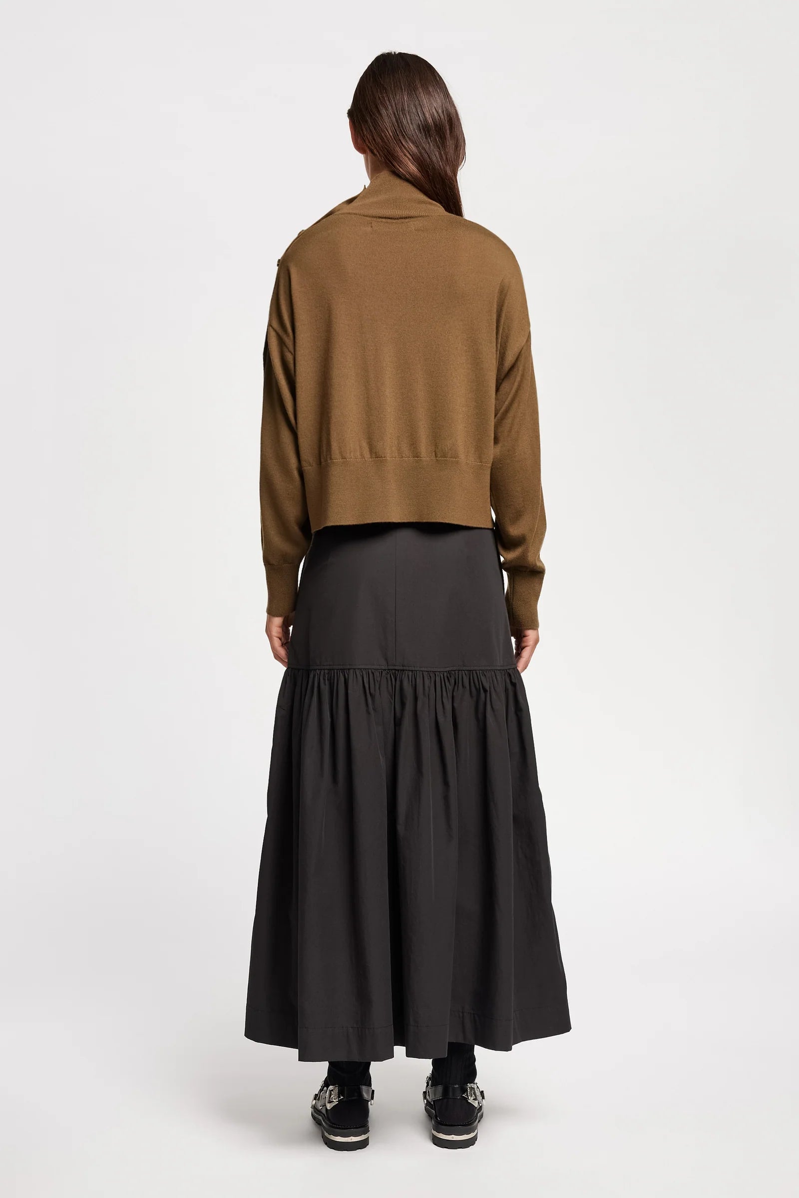 IMPART MOCK NECK SWEATER - BROWN