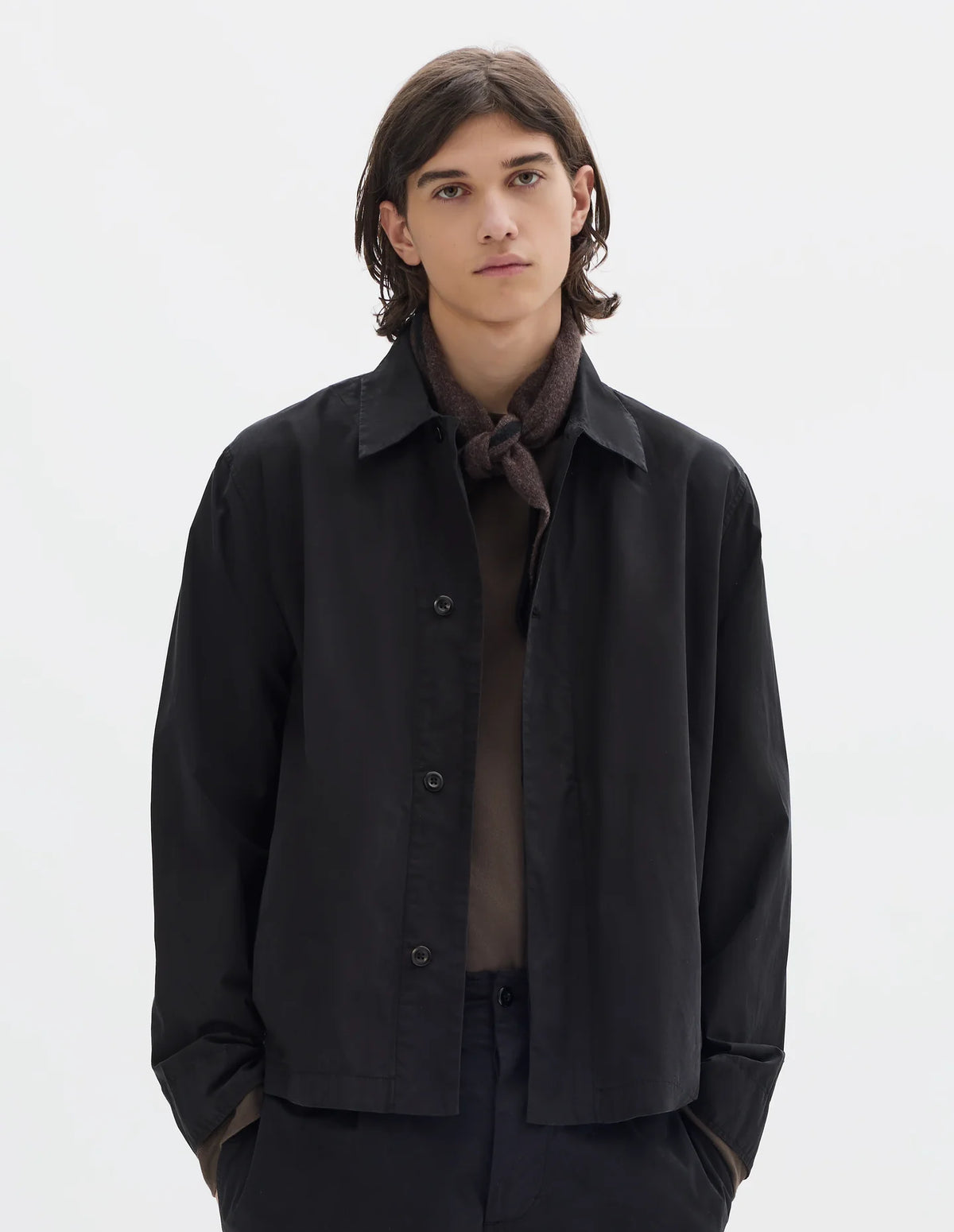 TIPPED SCOUT SCARF LAMBSWOOL - CHOCOLATE/BLACK