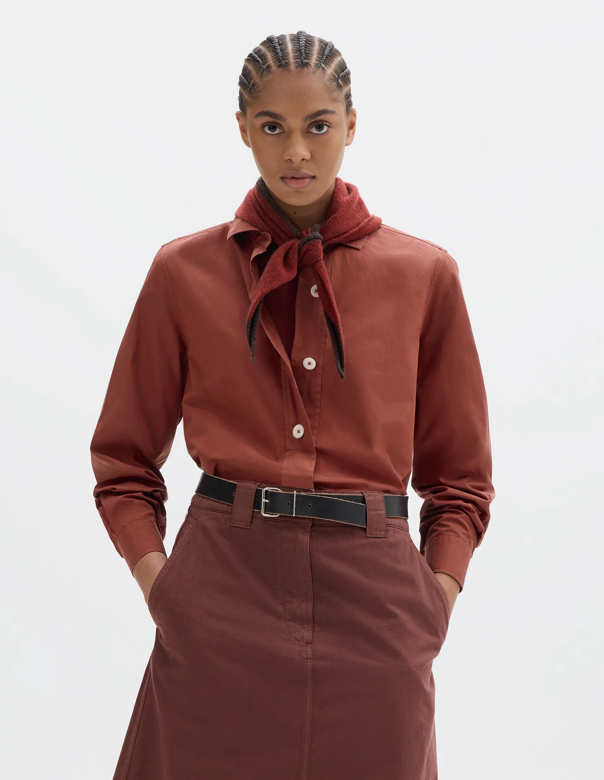 TIPPED SCOUT SCARF LAMBSWOOL - SIENNA/MAHOGANY