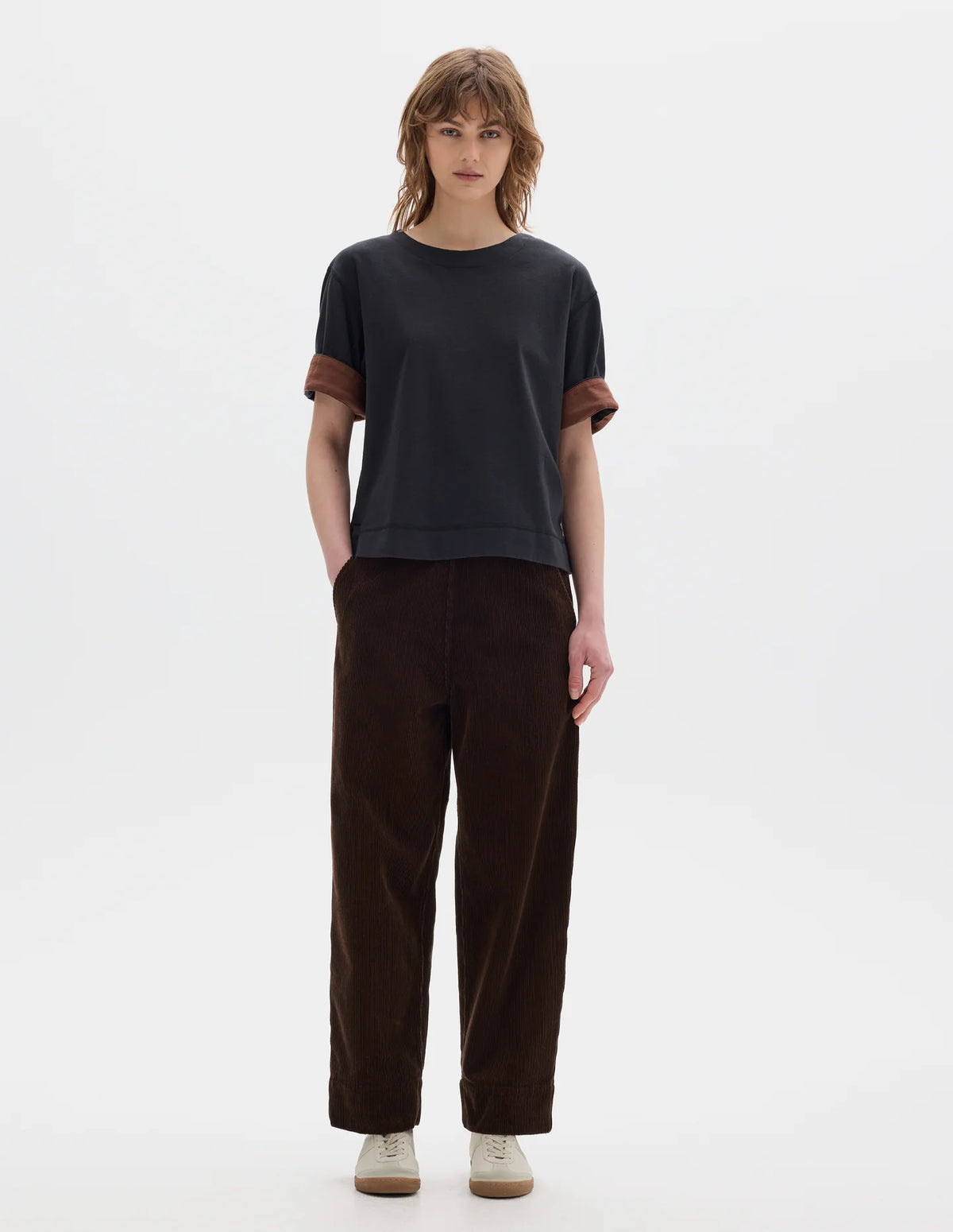 CORDUROY UTILITY TROUSERS - CHESTNUT