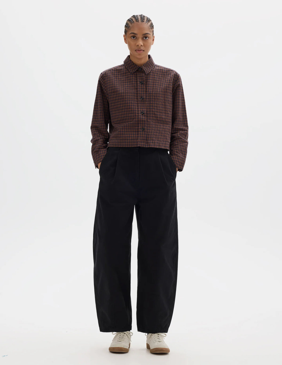 DOUBLE POCKET SHIRT - GINGHAM CHESTNUT/INK