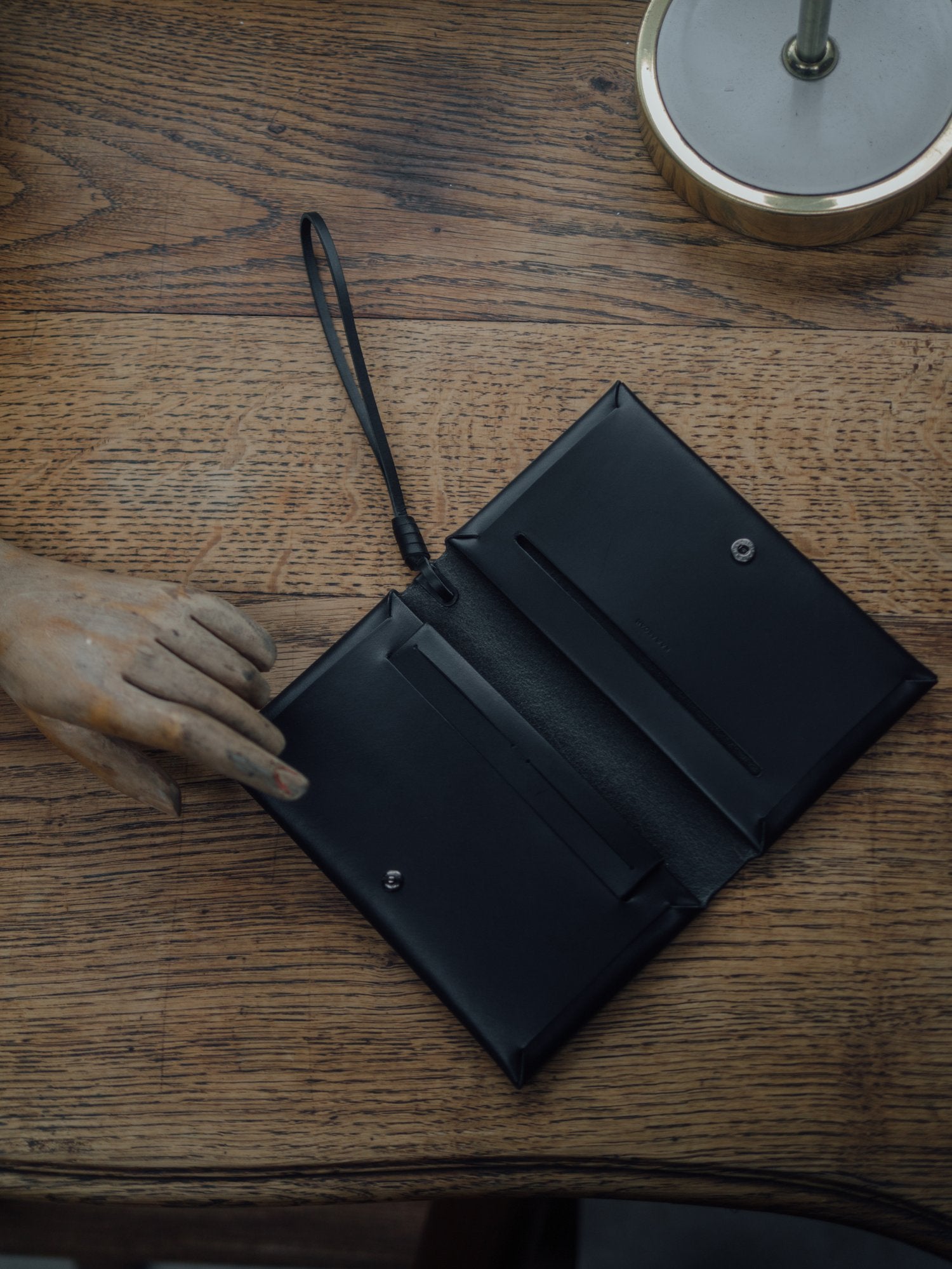 WOVEN PASSPORT WALLET - ALL BLACK