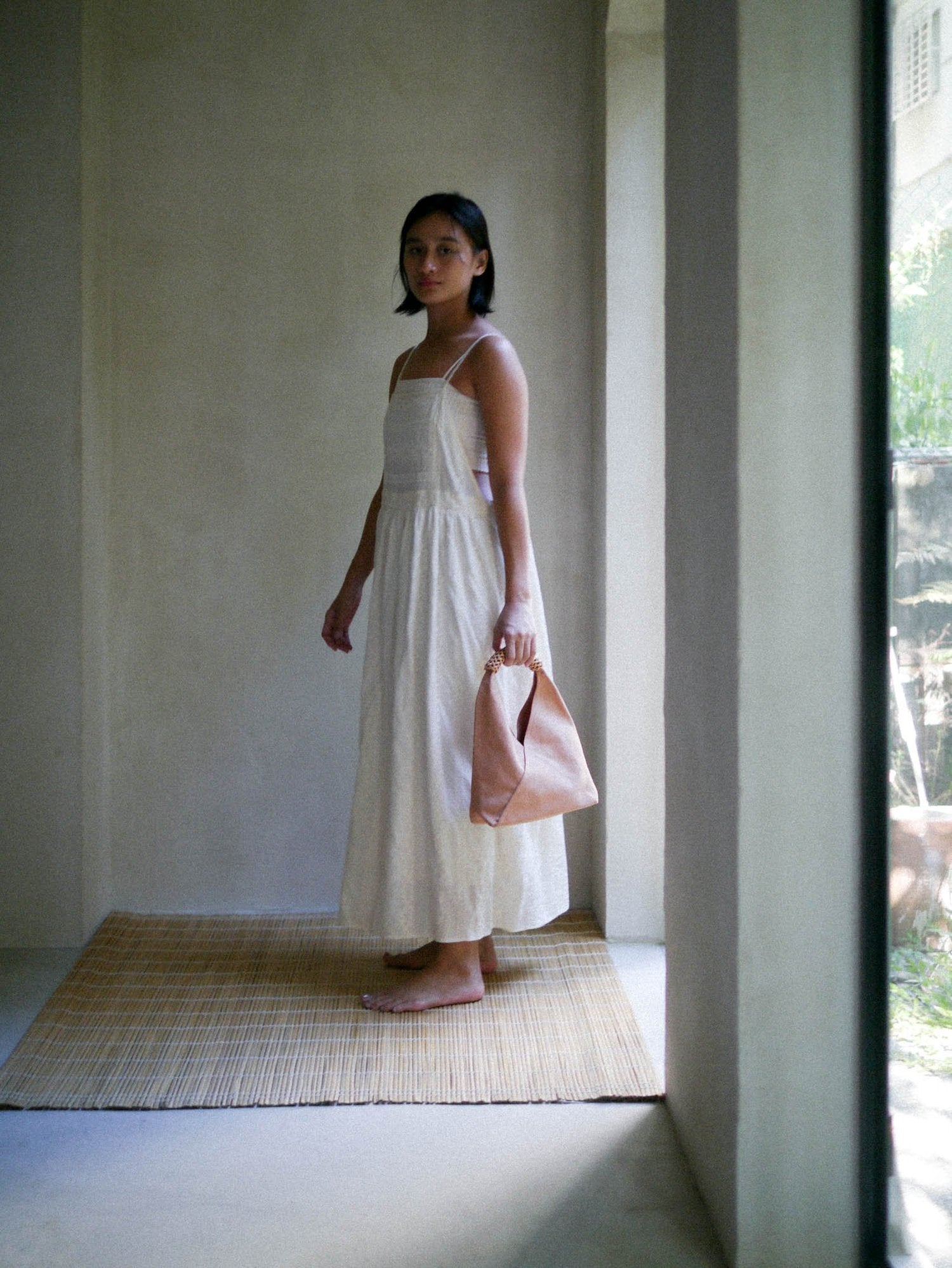 WOVEN TRIANGLE BAG 58 - PINK