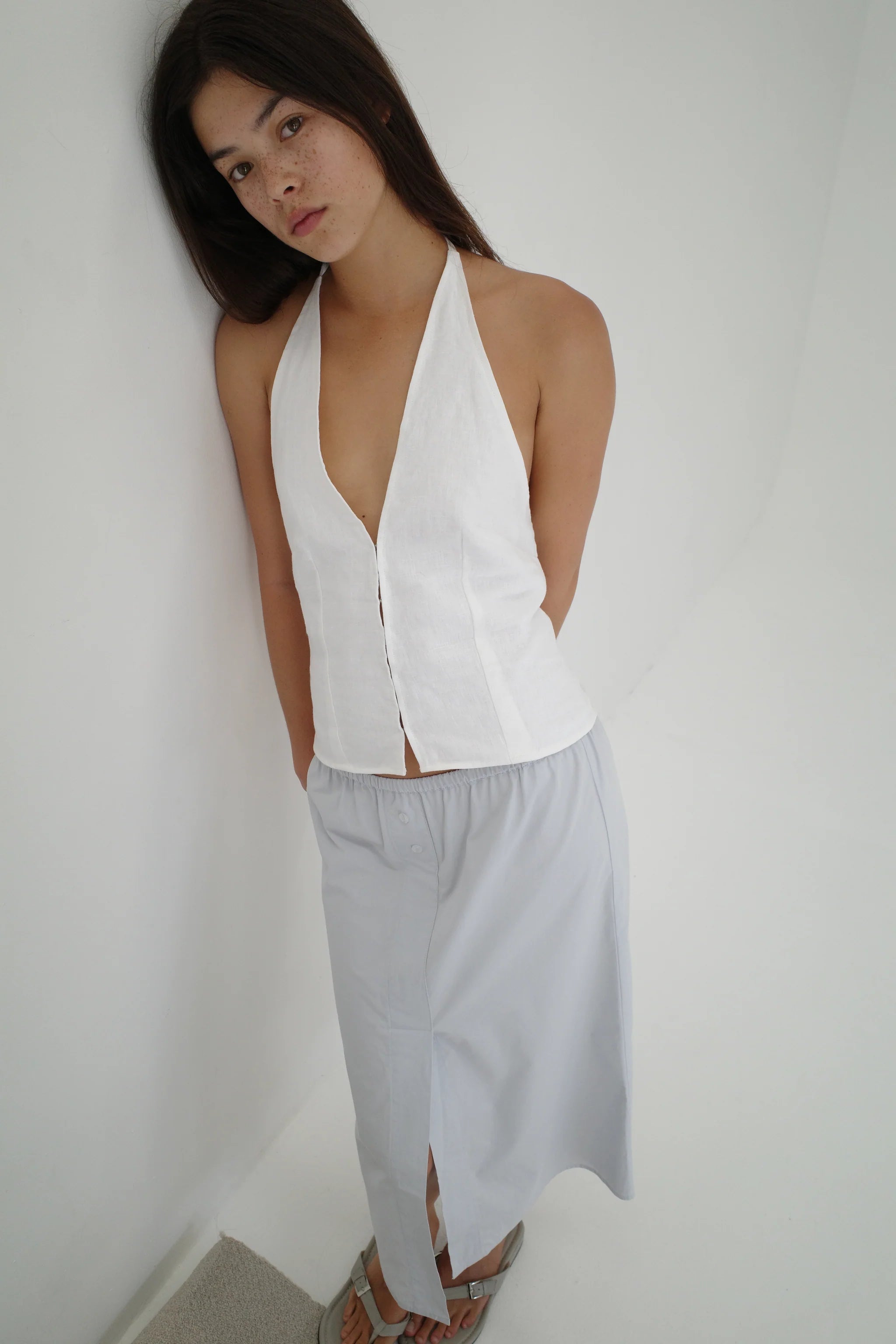 OVERLAP SKIRT - BLUE