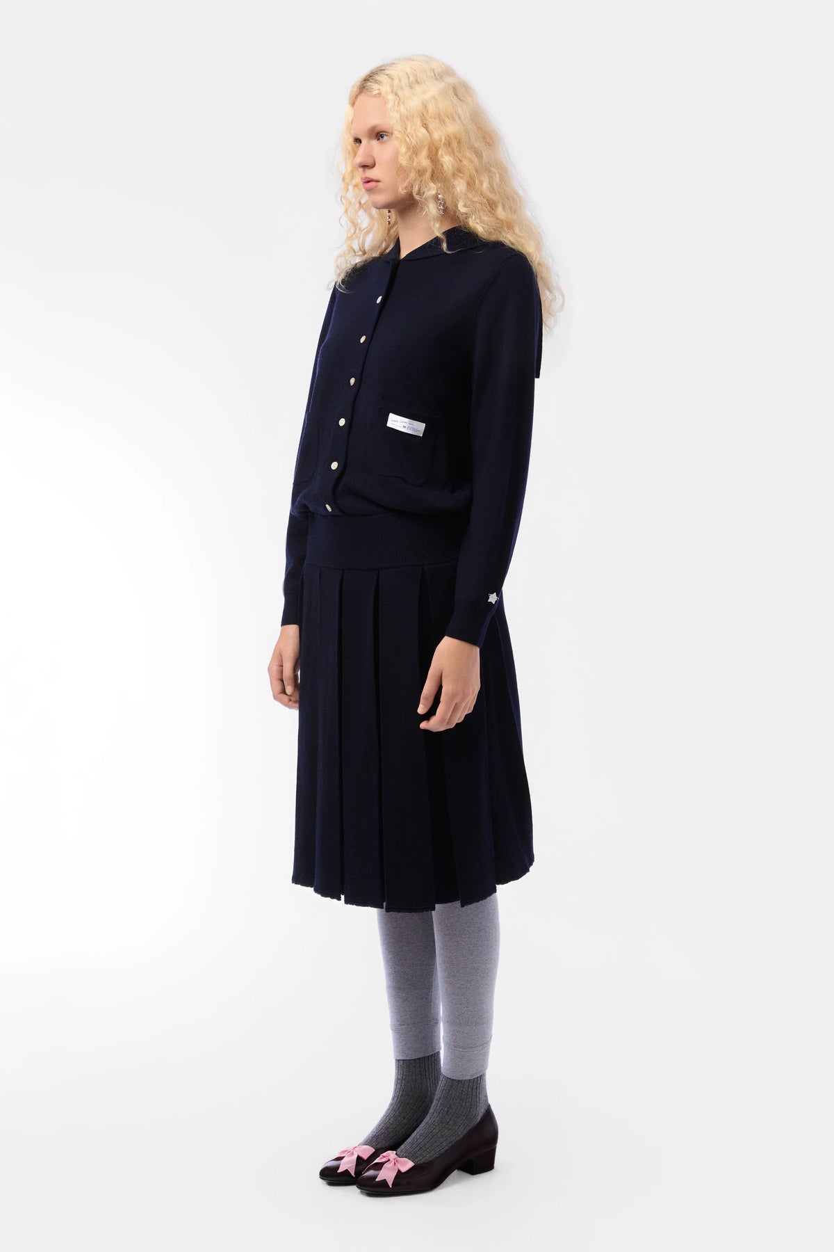 SHORTCAKE KNIT DRESS - NAVY