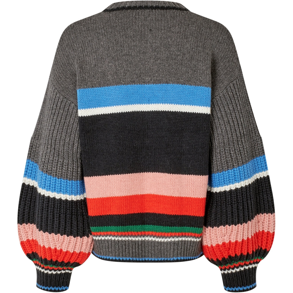 CREWNECK CHUNKY SLEEVE SWEATER - CHUNKY STRIPES
