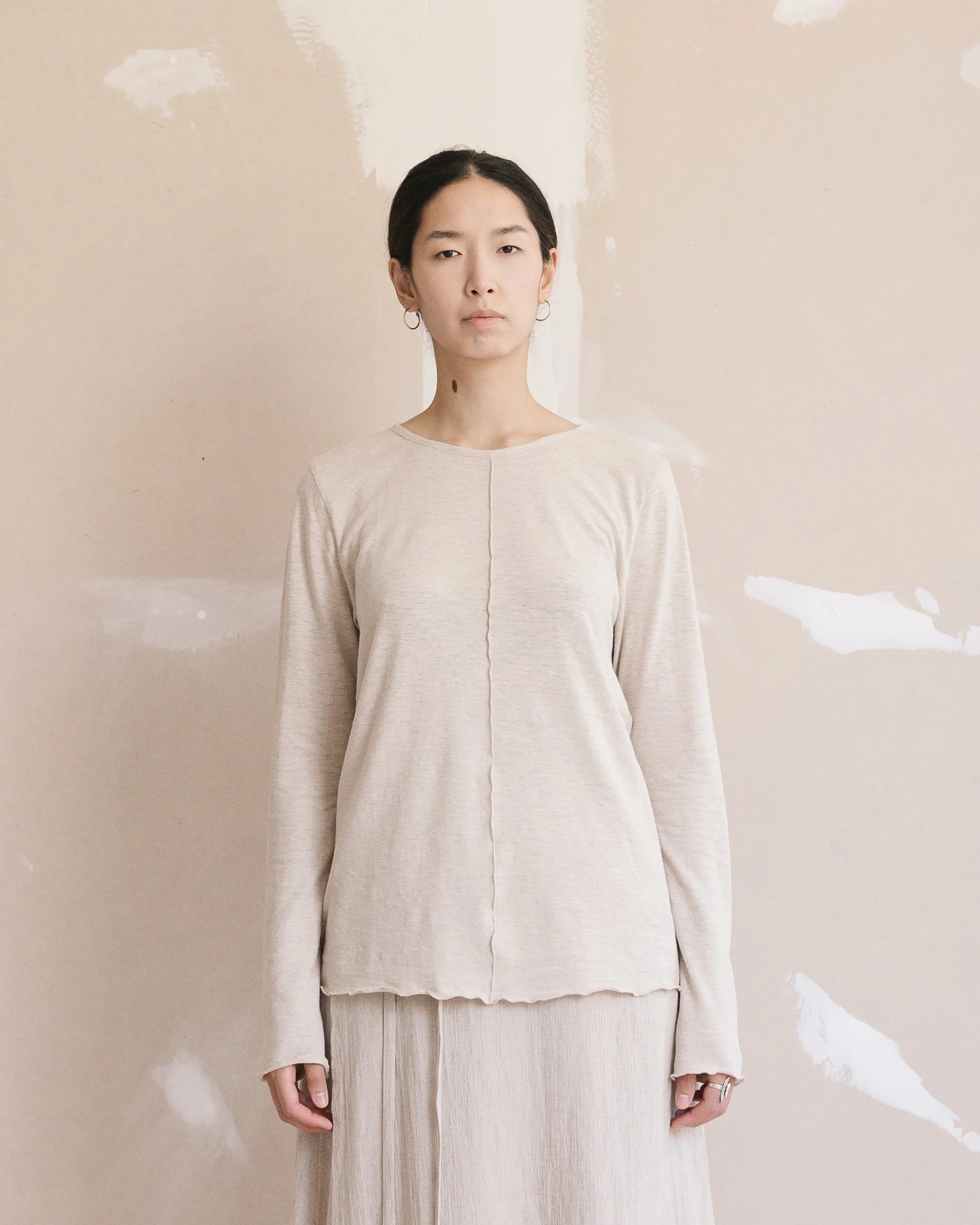 LS SEAM TOP - RAW ECRU