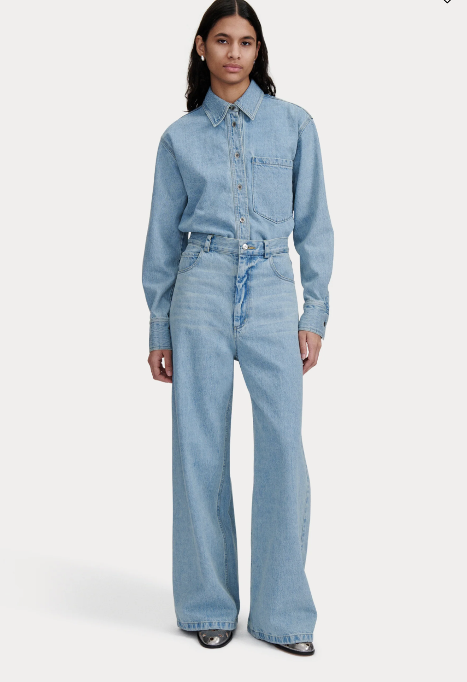 AYO PANT - WASHED MISSION DENIM - CELESTE