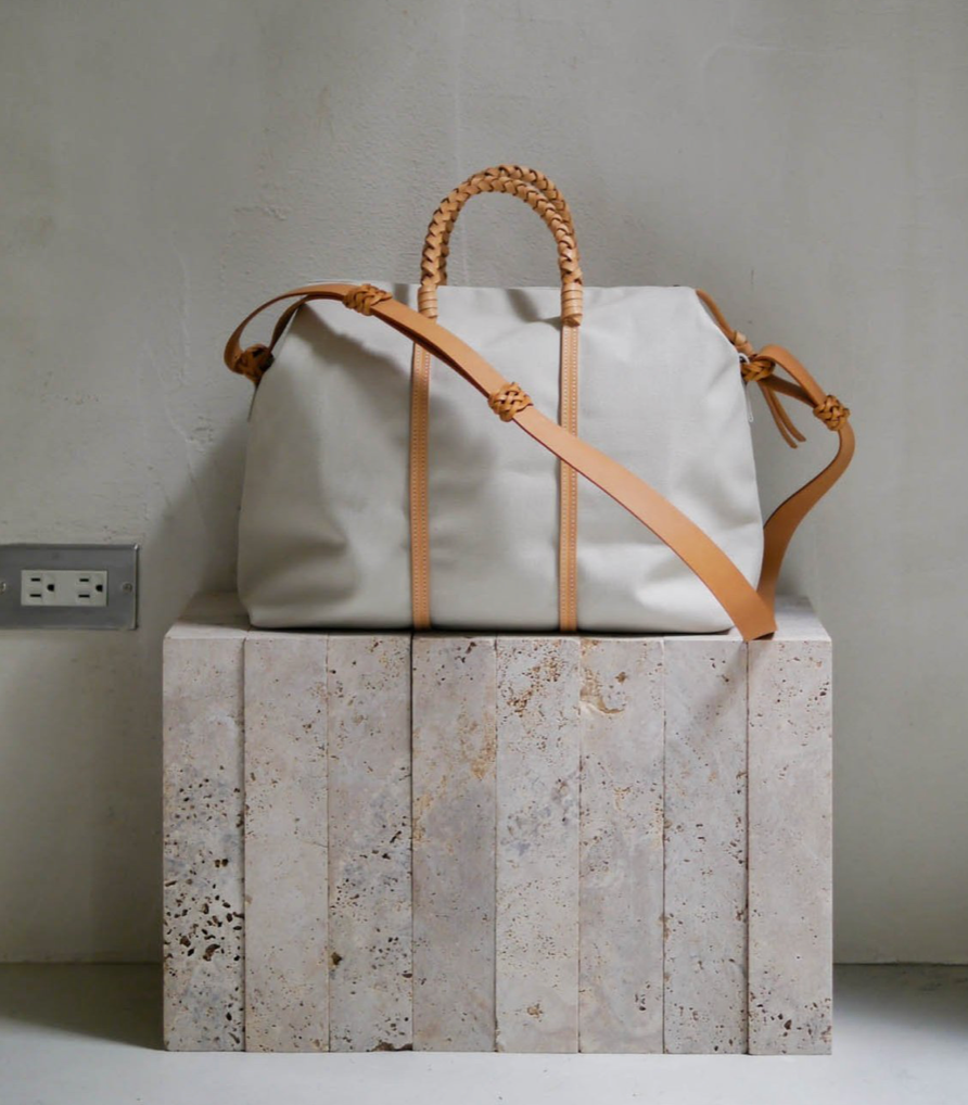 WOVEN DUFFLE BAG - IVORY