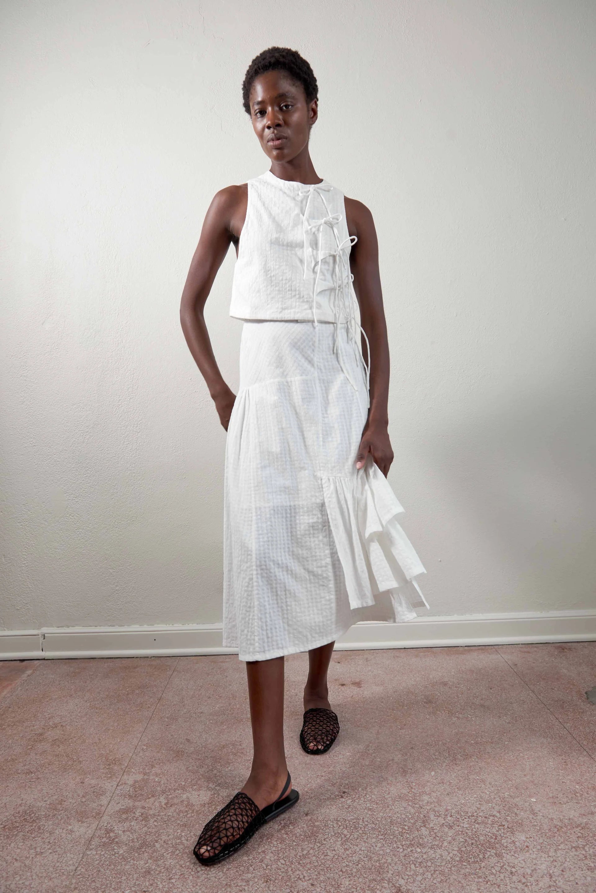 TAHINI TOP - SALT GINGHAM