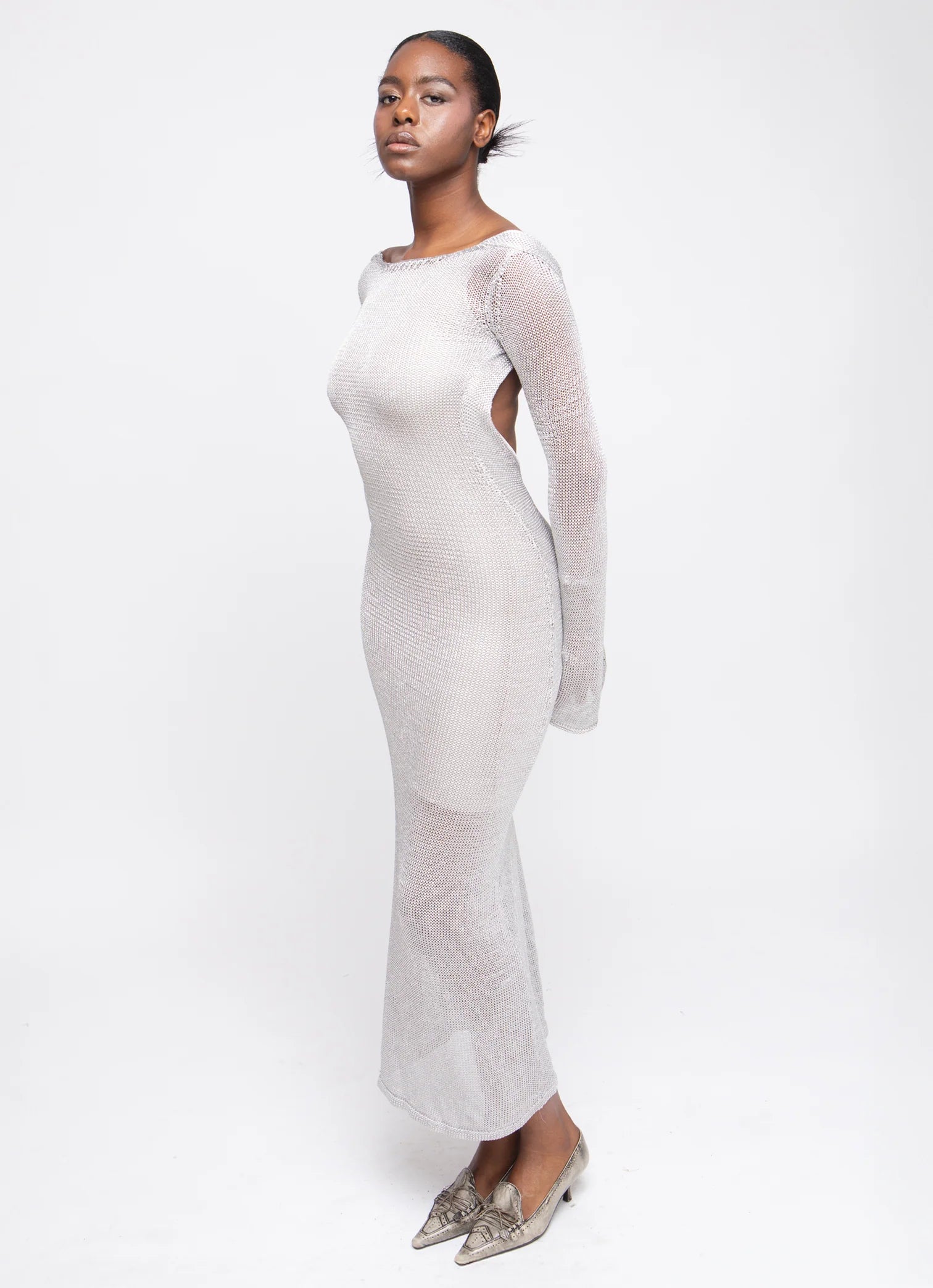 ESTELLE KNIT DRESS - SILVER