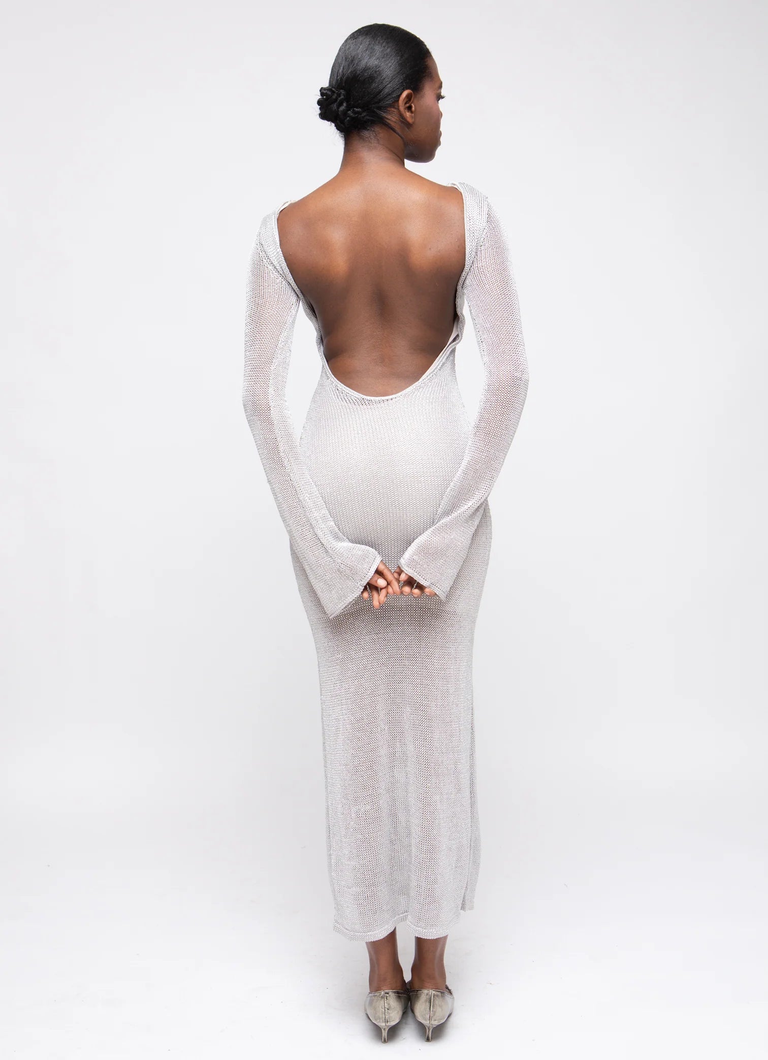 ESTELLE KNIT DRESS - SILVER