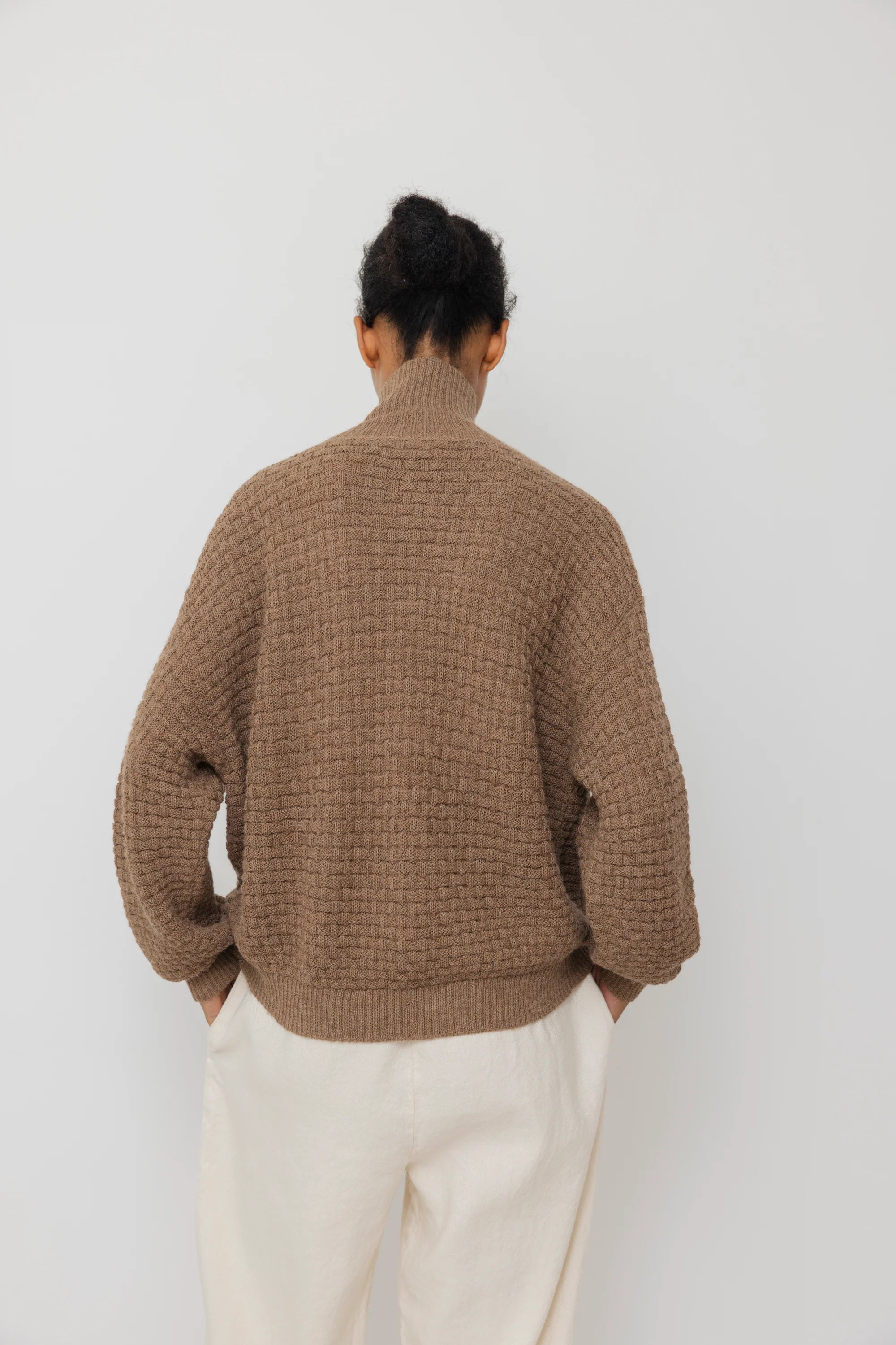LATICE CARDIGAN - CAMEL