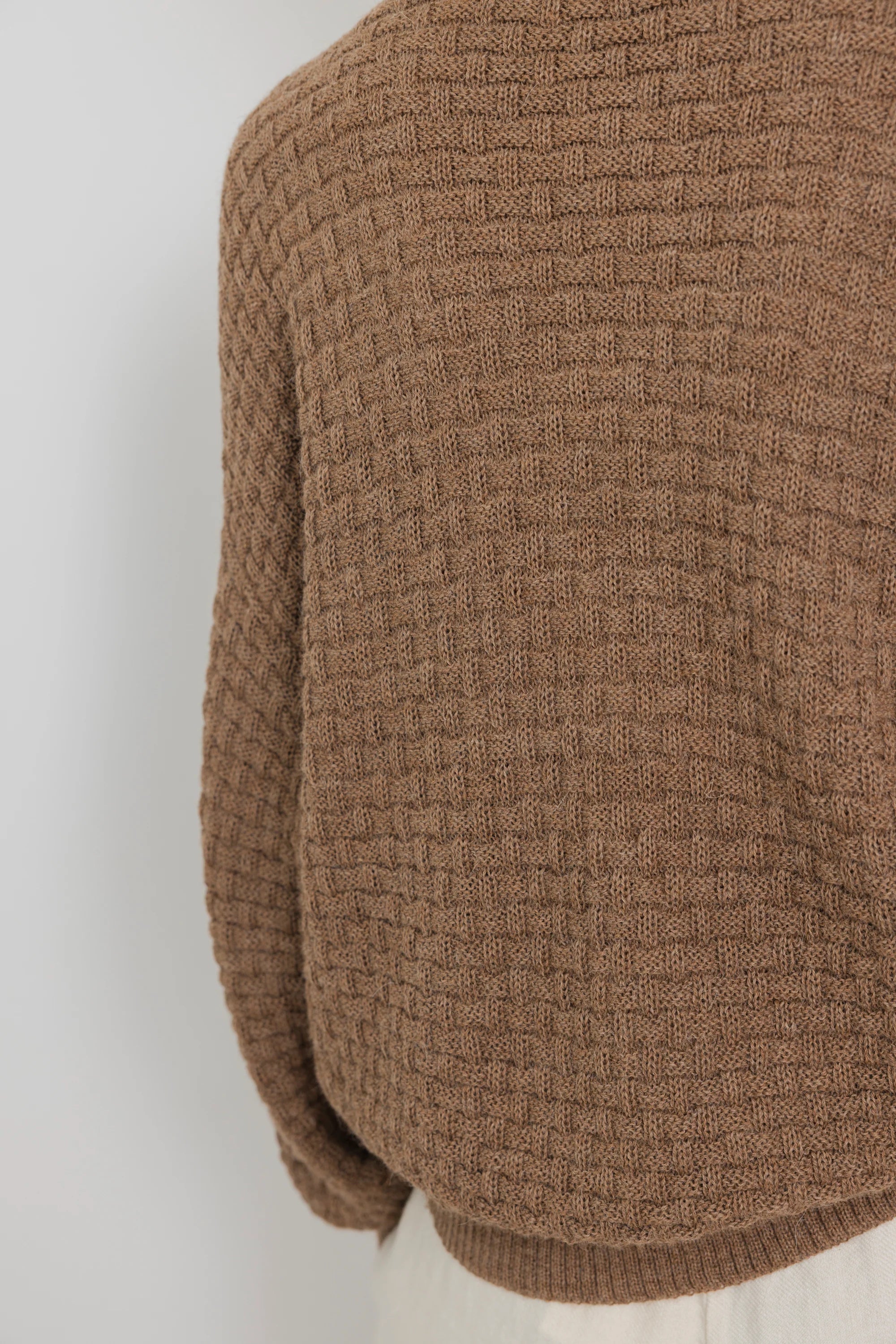LATICE CARDIGAN - CAMEL