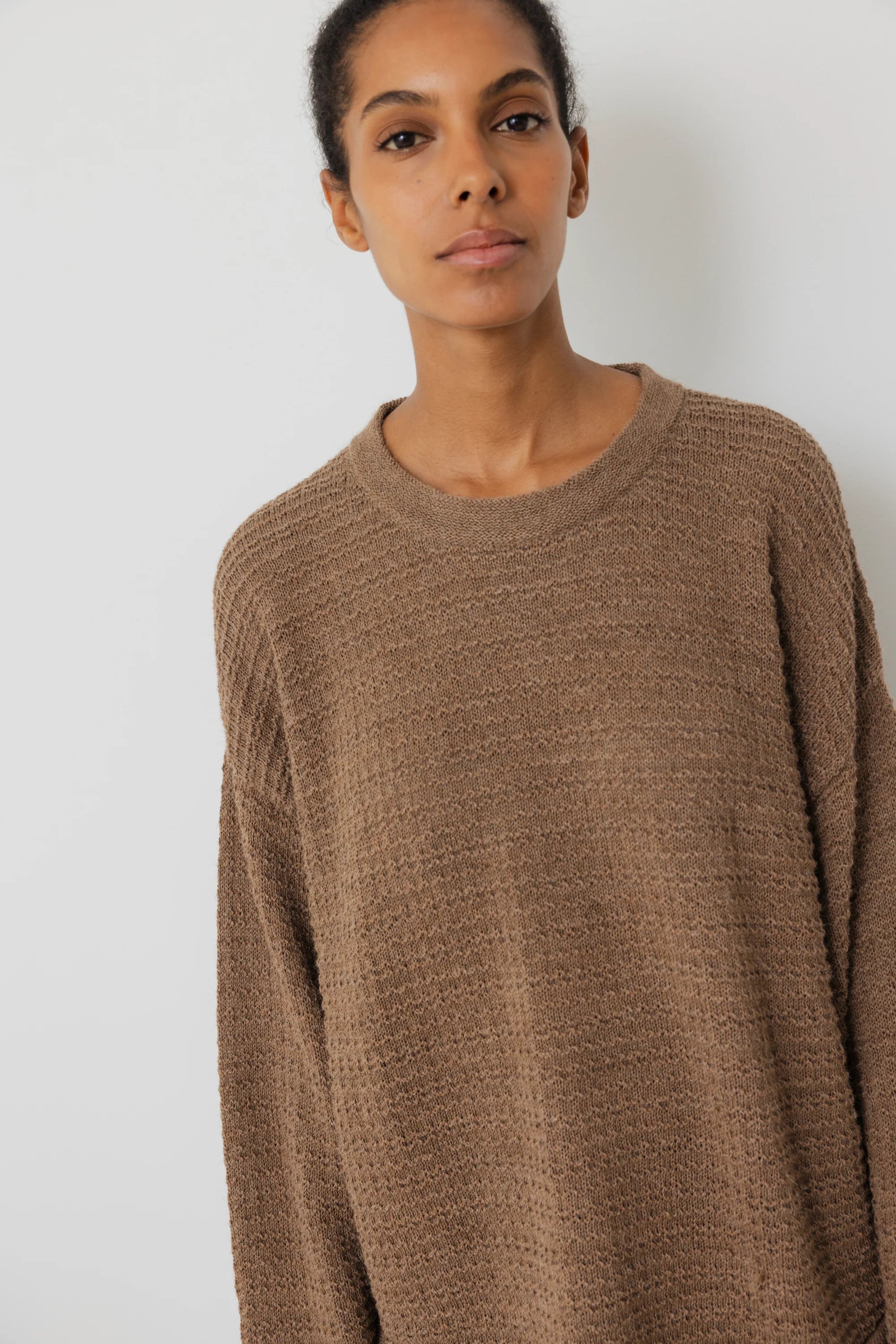THERMAL SWEATER - CAMEL