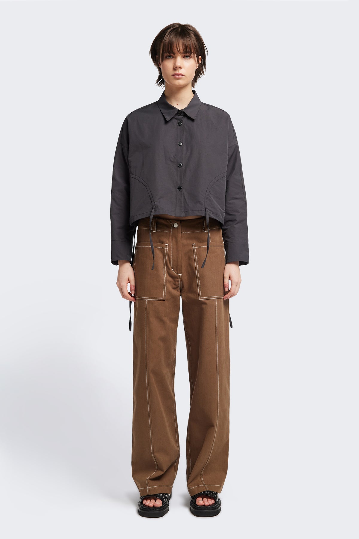 DUSK CROP SHIRT - BLACK