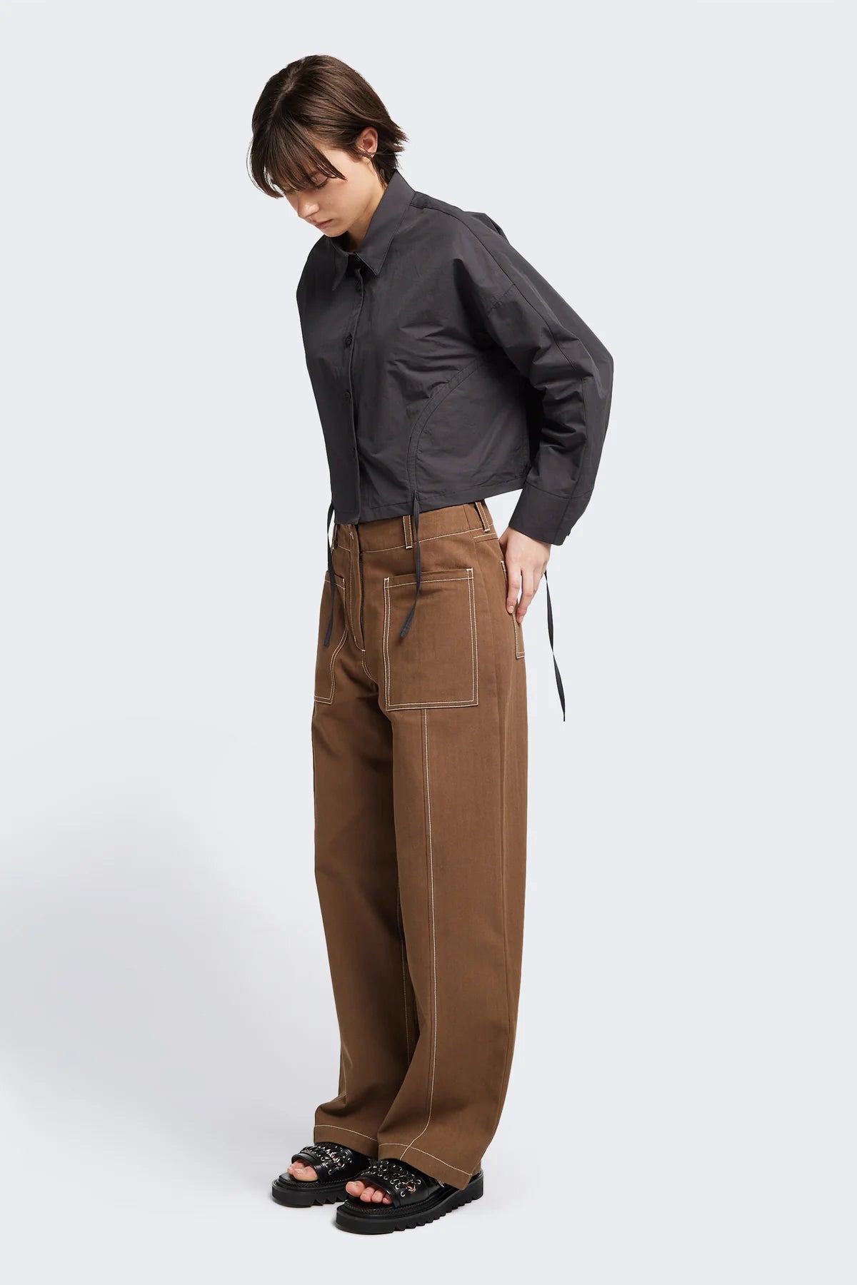 DUSK CROP SHIRT - BLACK