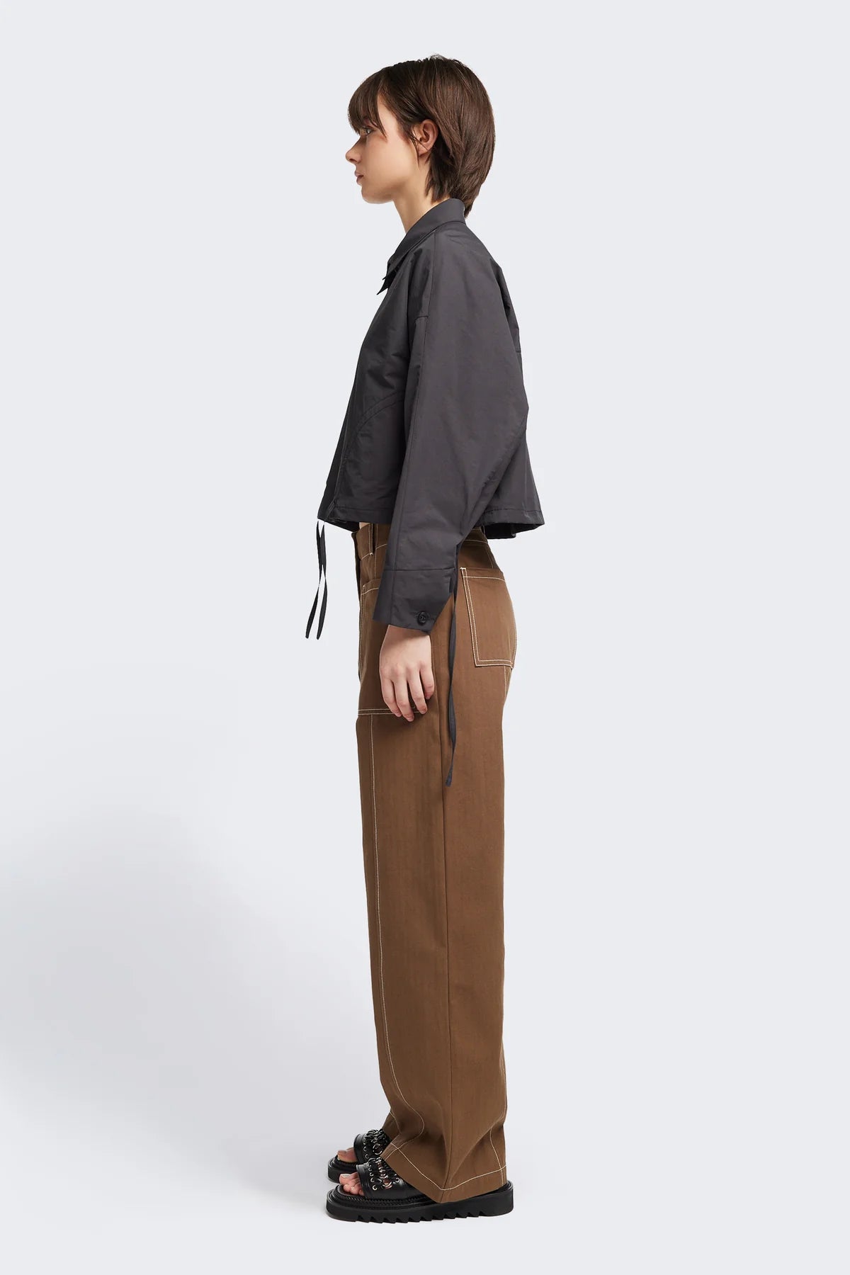 DUSK CROP SHIRT - BLACK