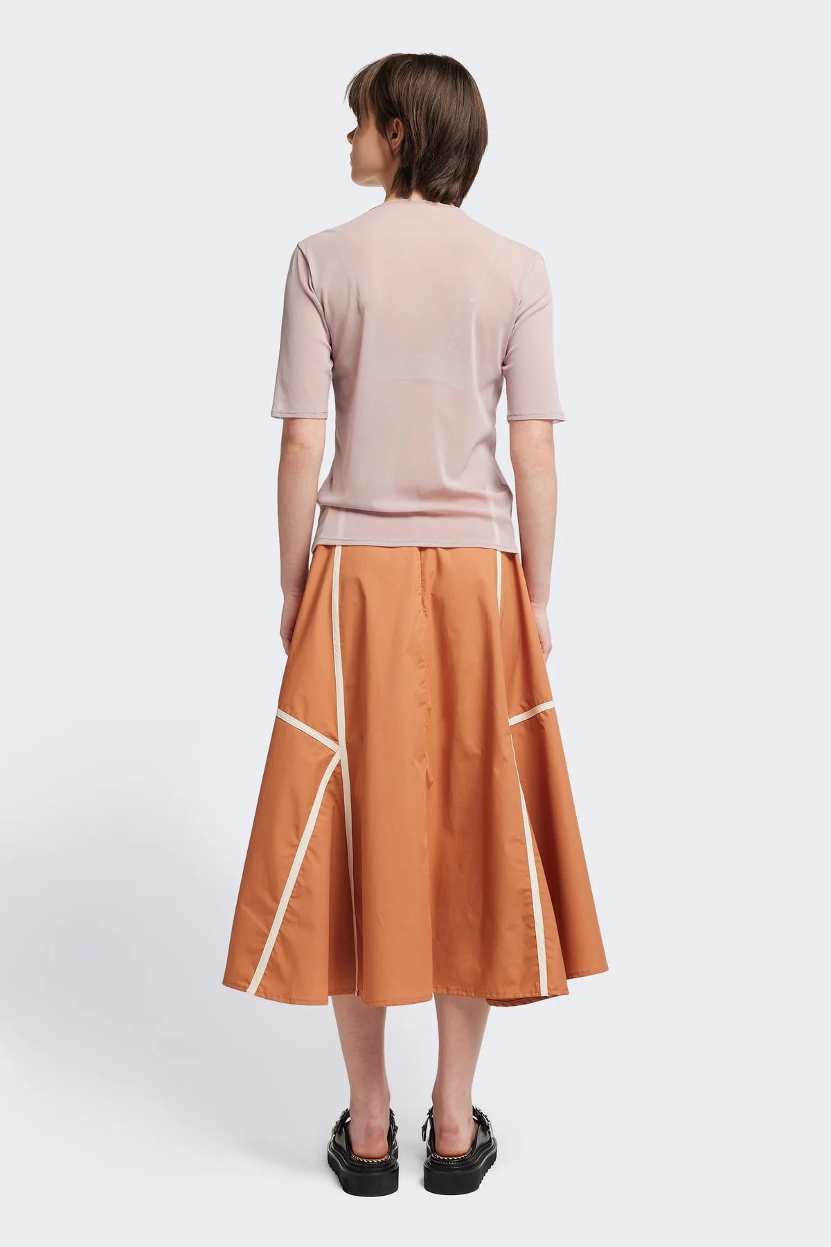 FLOW MESH SS TOP - PALE MAUVE/PEACH