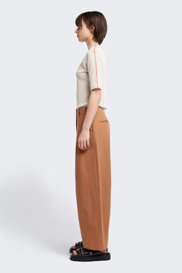 FLOW MESH SS TOP - ECRU/RED