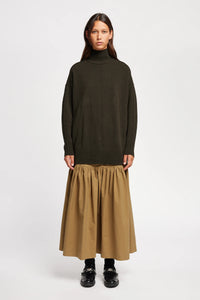 OVERFLOW LONG SWEATER - DARKEST GREEN