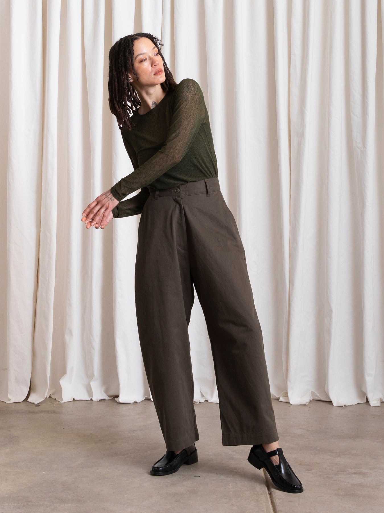 LOOSE BARREL PANT - DEEP MOSS