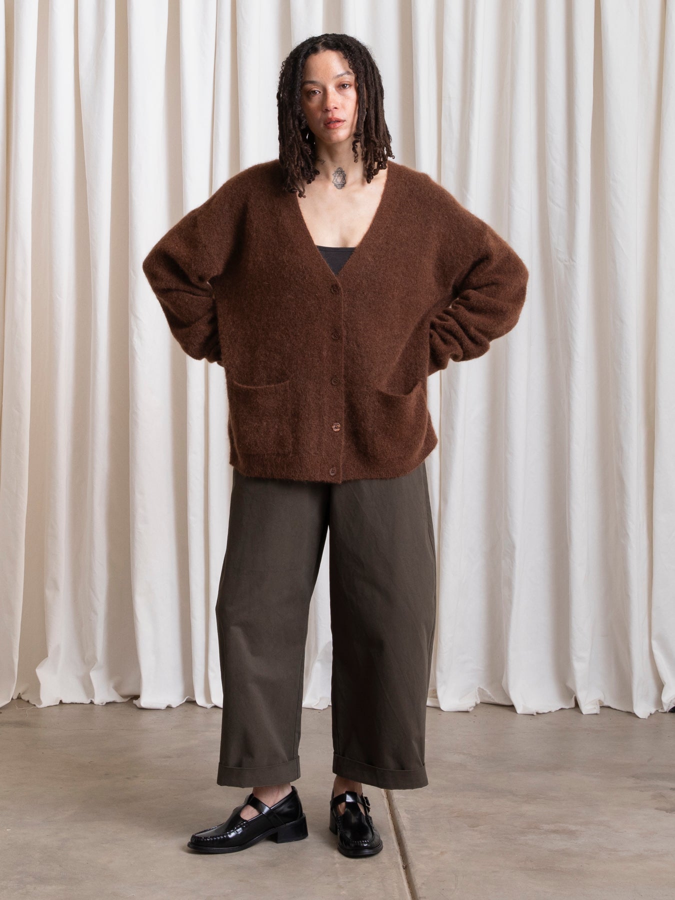 OVERSIZED MOHAIR CARDIGAN - COPPER
