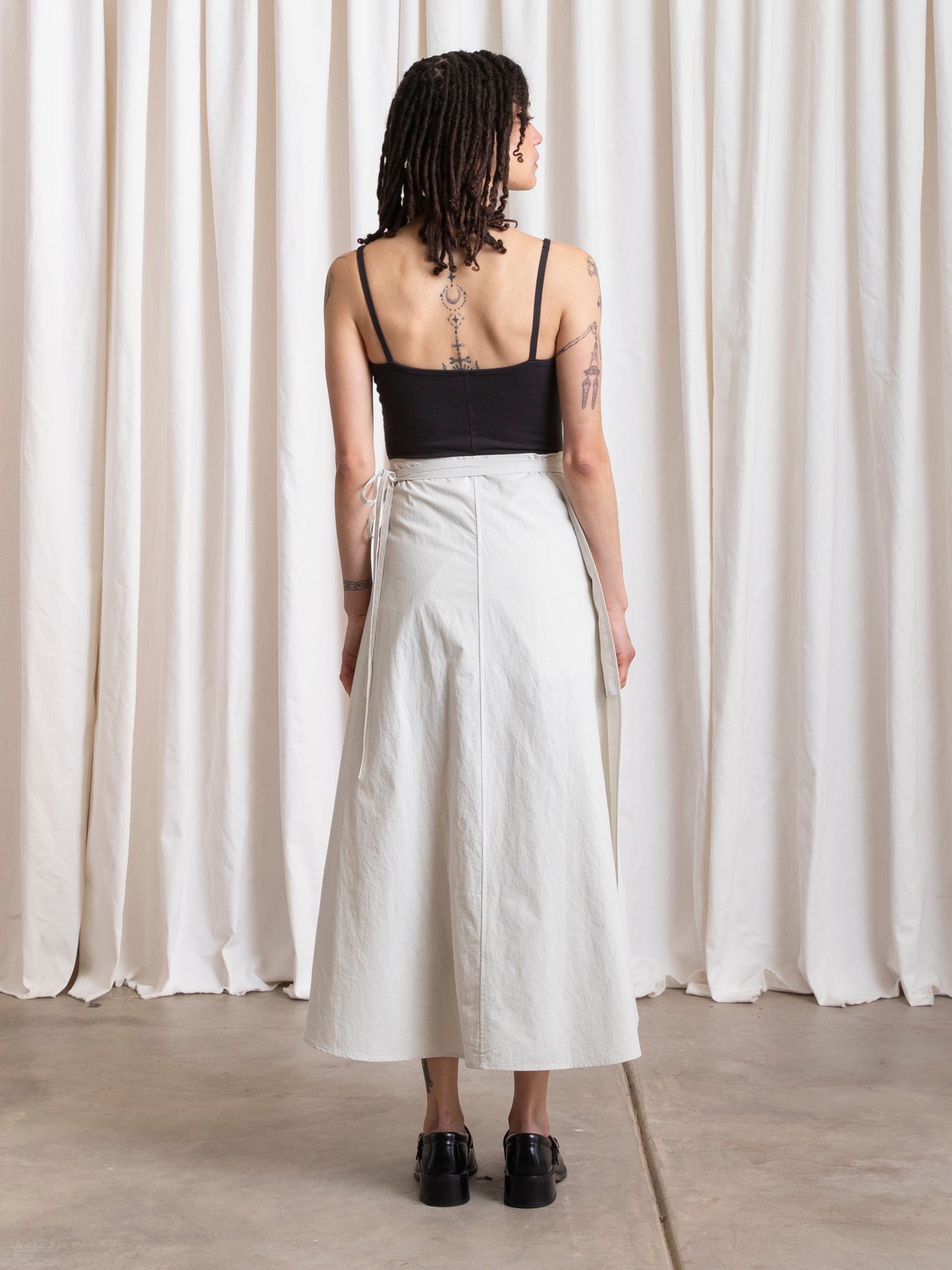 WRAP MIDI SKIRT - ECRU