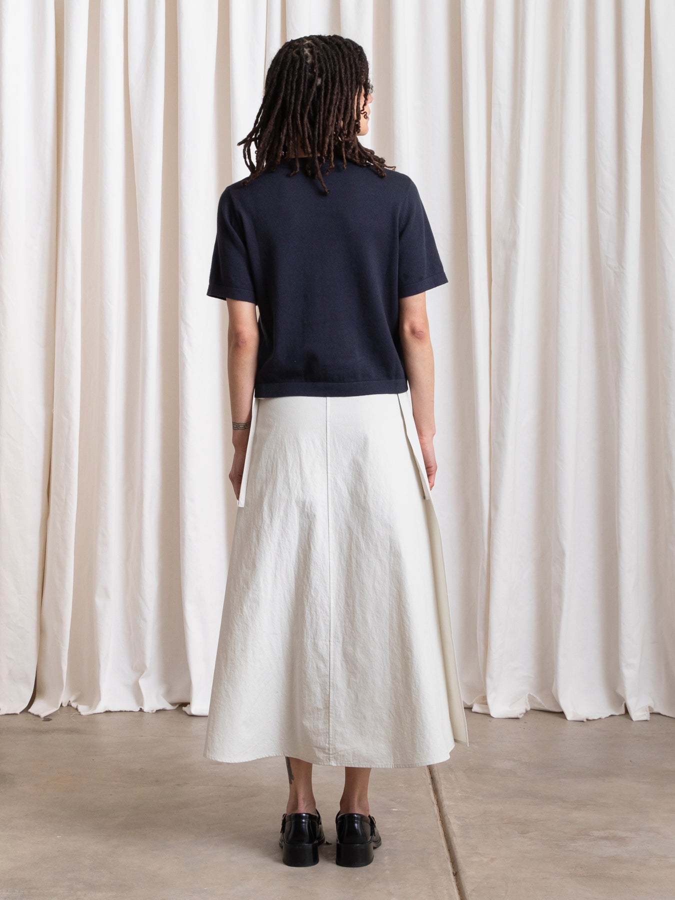 WRAP MIDI SKIRT - ECRU
