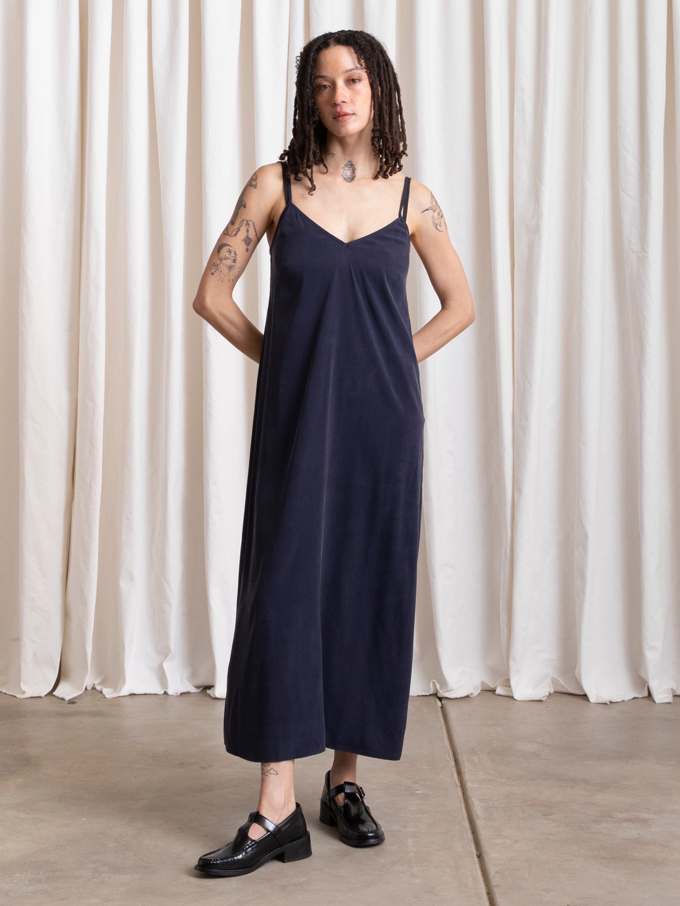 SLIP DRESS - DEEP NAVY
