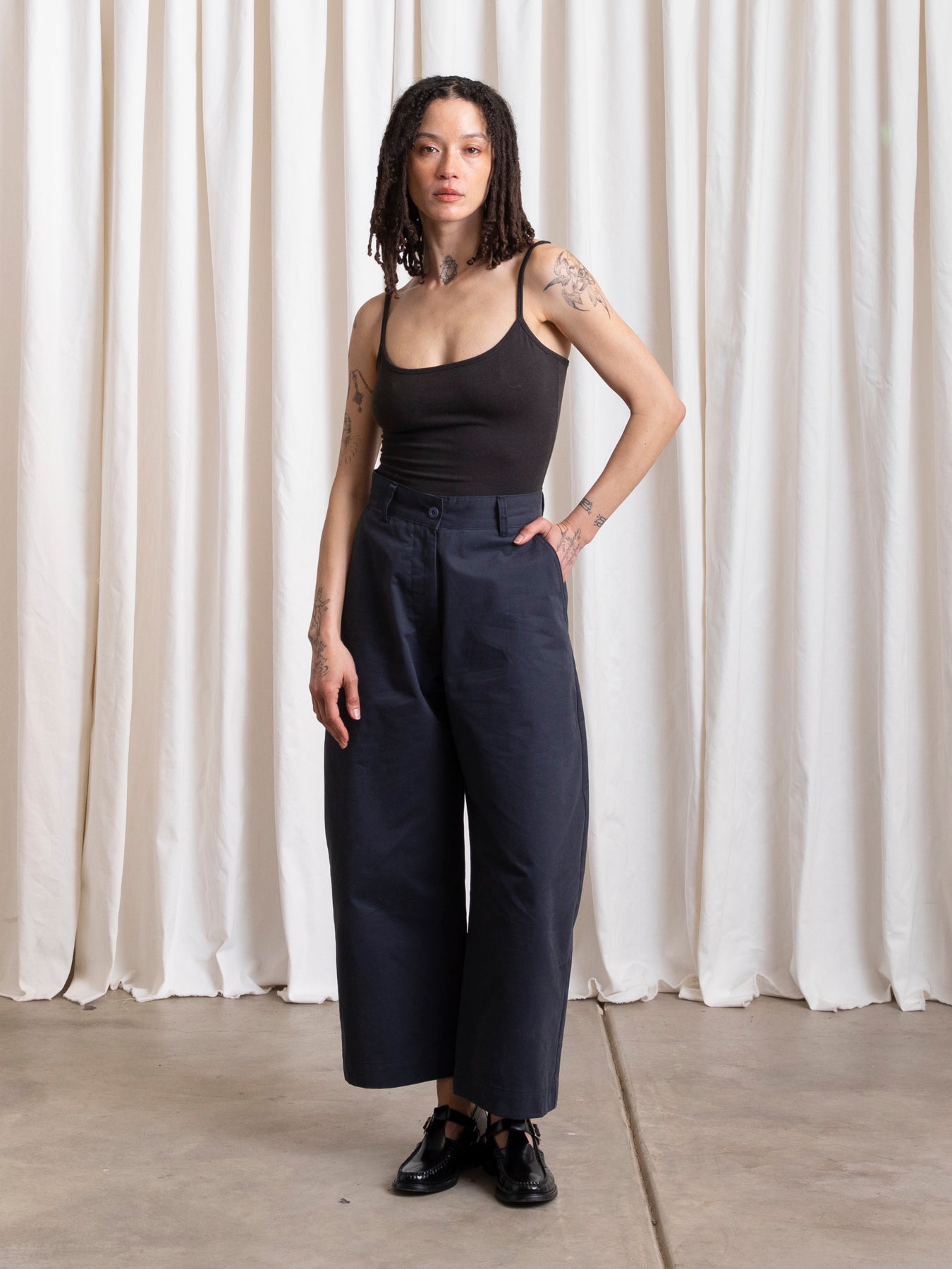 LOOSE BARREL PANT - NAVY
