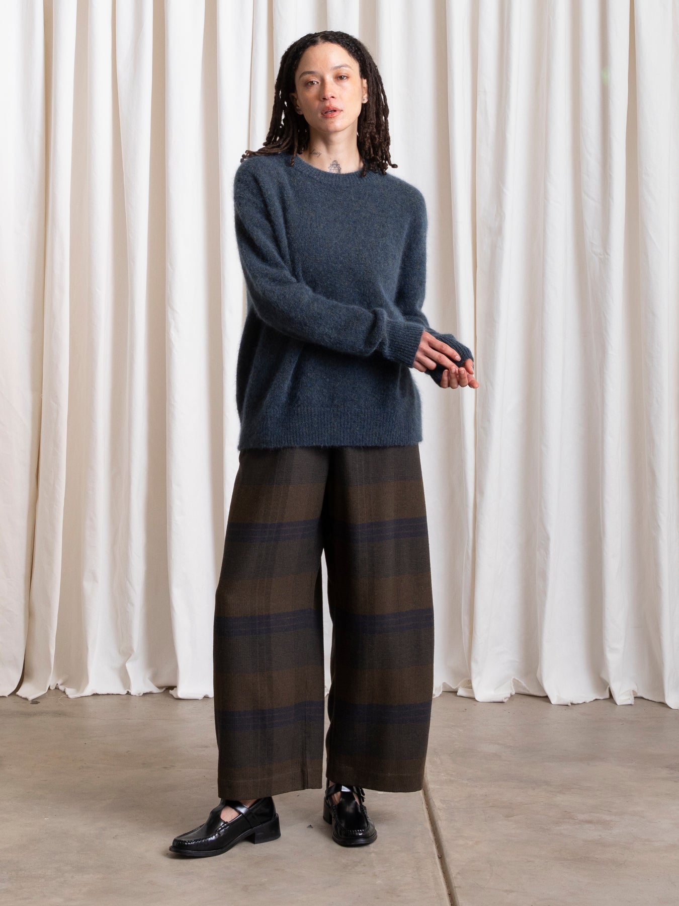 OVERSIZED MOHAIR PULLOVER - OCEAN