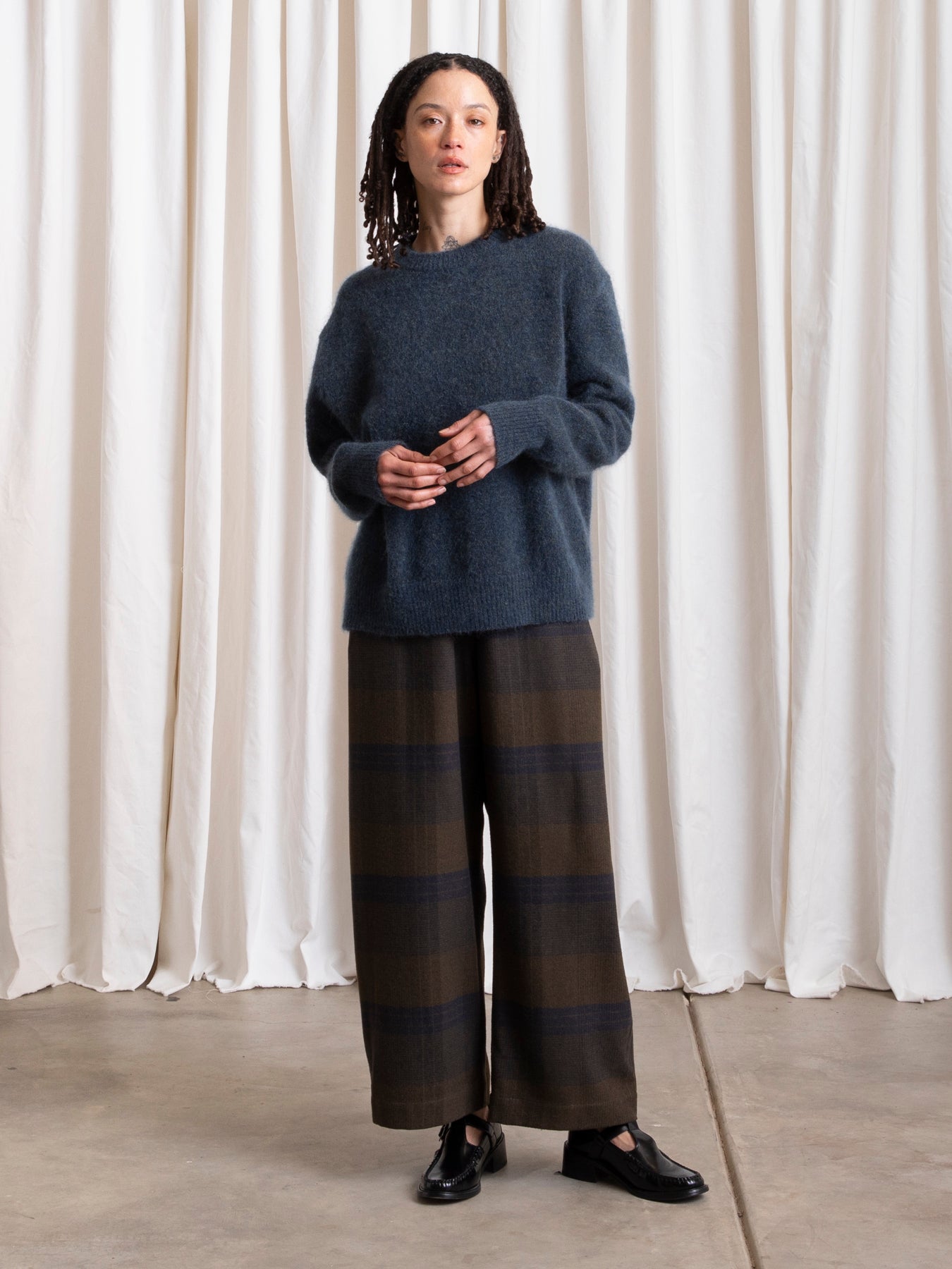 OVERSIZED MOHAIR PULLOVER - OCEAN