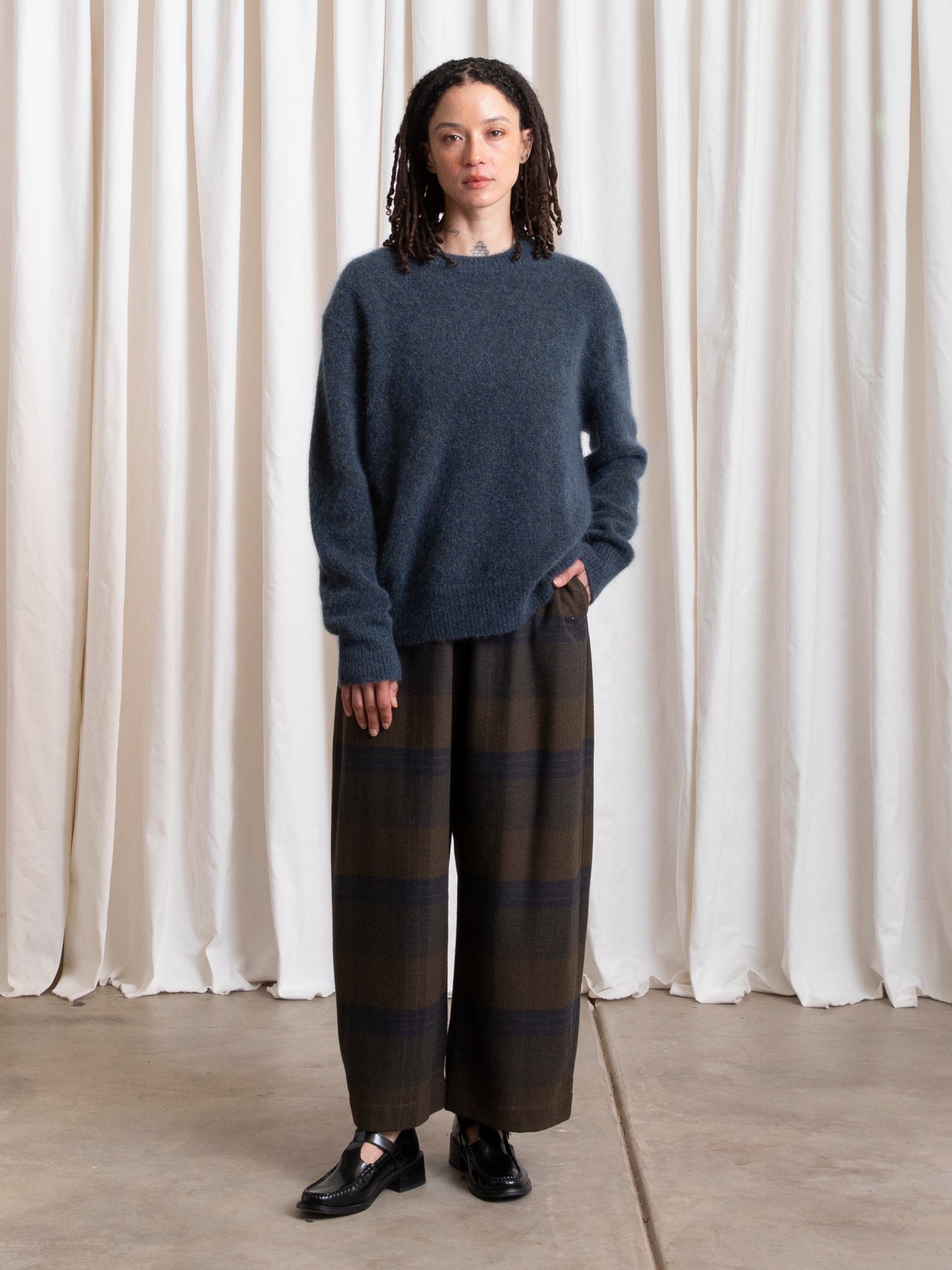 OVERSIZED MOHAIR PULLOVER - OCEAN