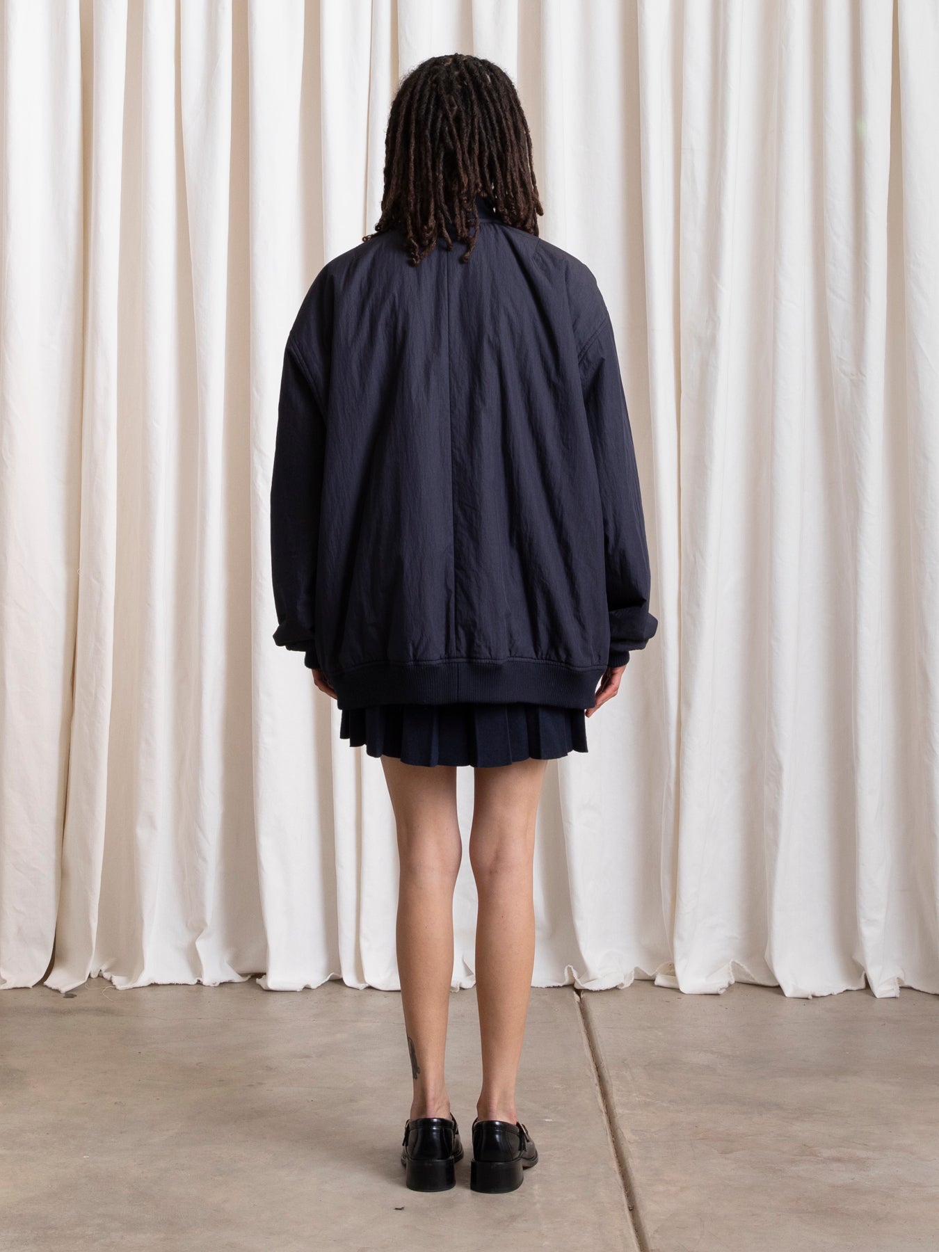 OVERSIZED BOMBER JACKET - DEEP NAVY