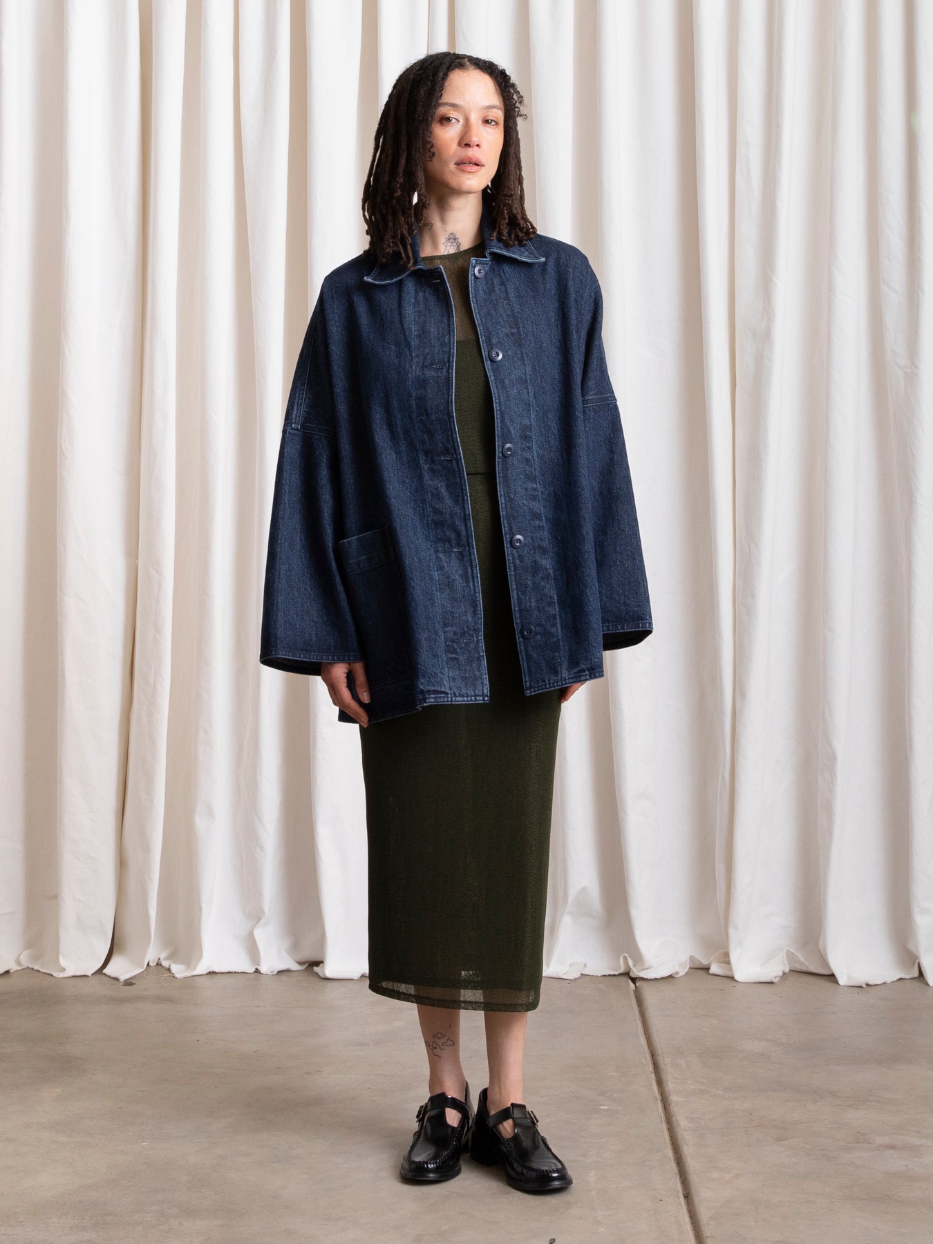 NEW OVERSIZED SHIRT JACKET - DARK DENIM