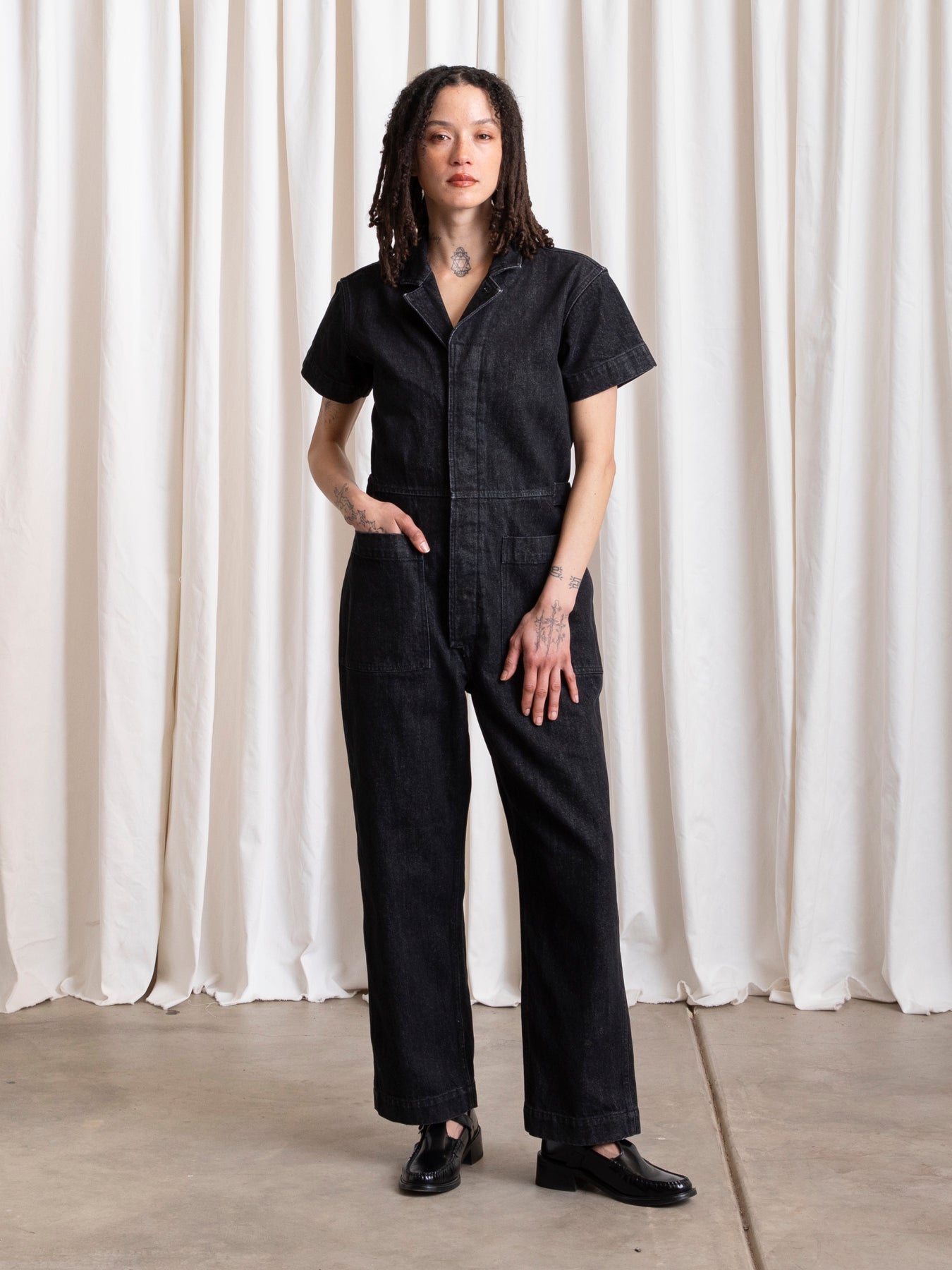 BOILER SUIT - BLACK DENIM