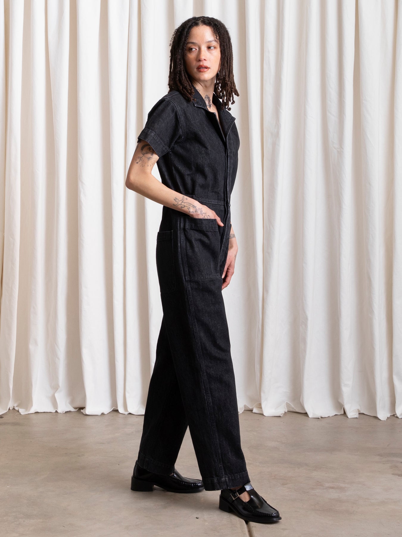 BOILER SUIT - BLACK DENIM