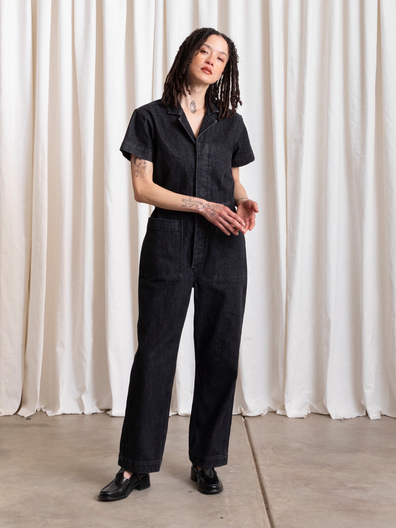 BOILER SUIT - BLACK DENIM