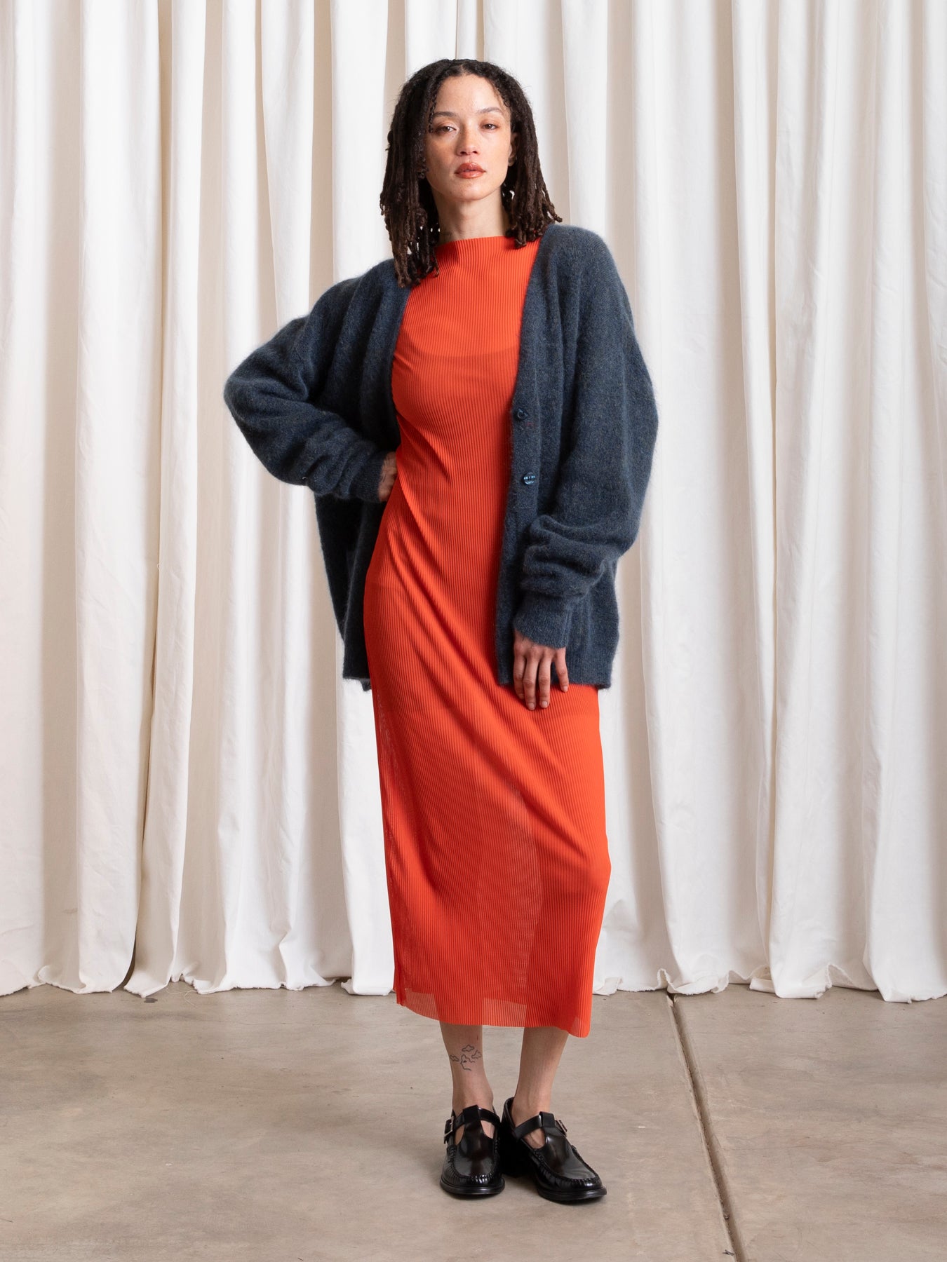 OVERSIZED MOHAIR CARDIGAN - OCEAN