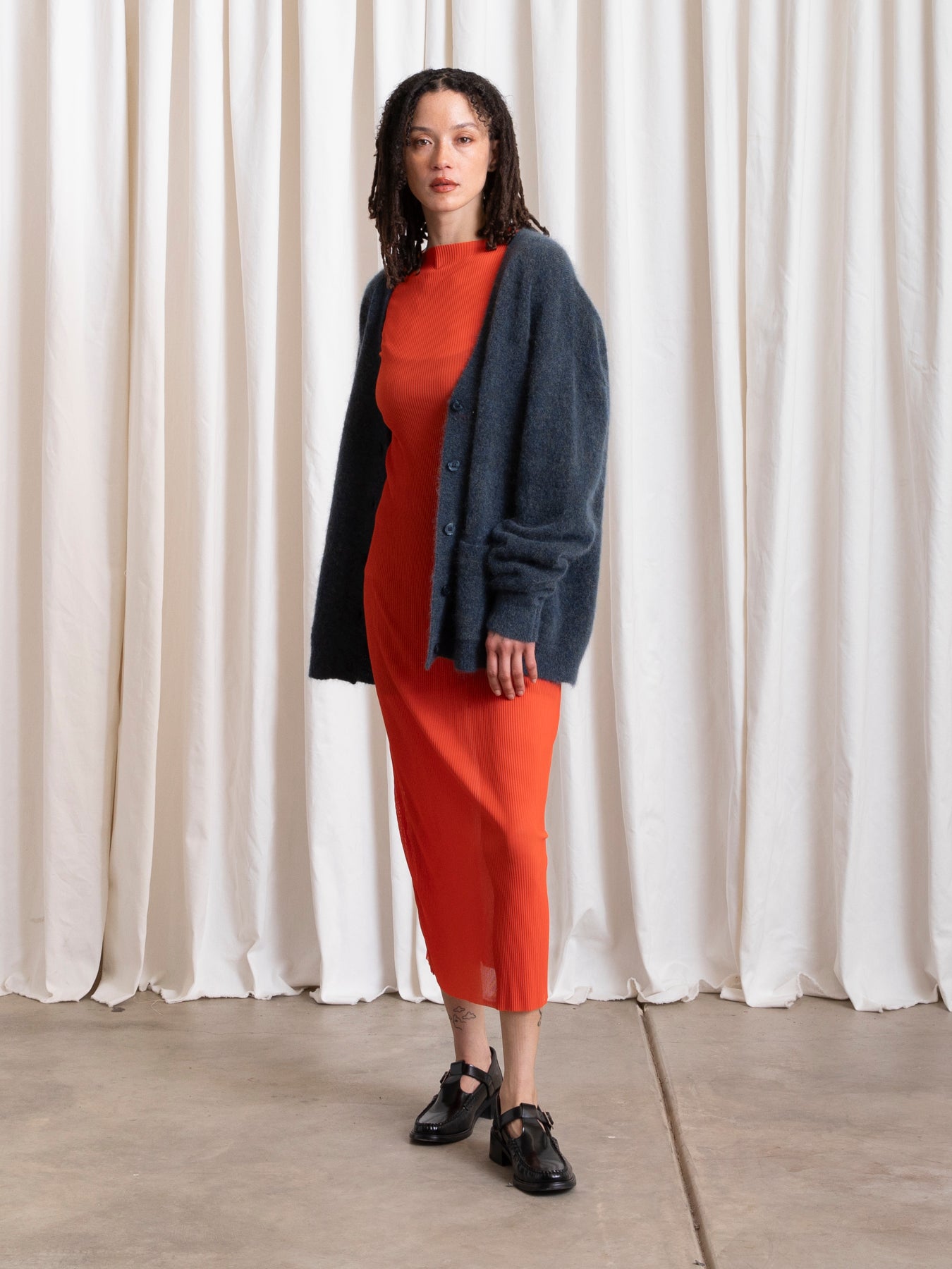 OVERSIZED MOHAIR CARDIGAN - OCEAN