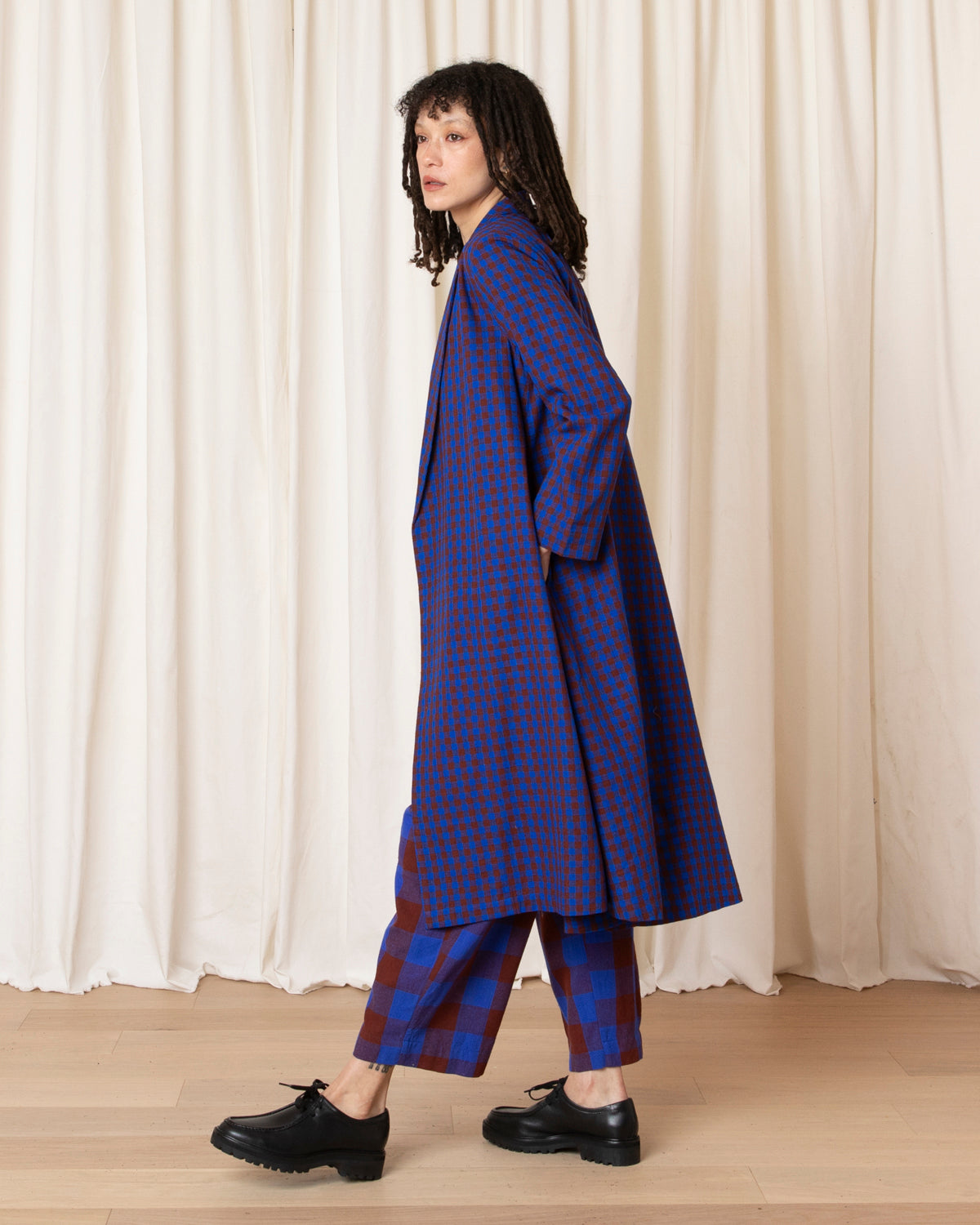 NOTCH JACKET - RUST/COBALT GINGHAM
