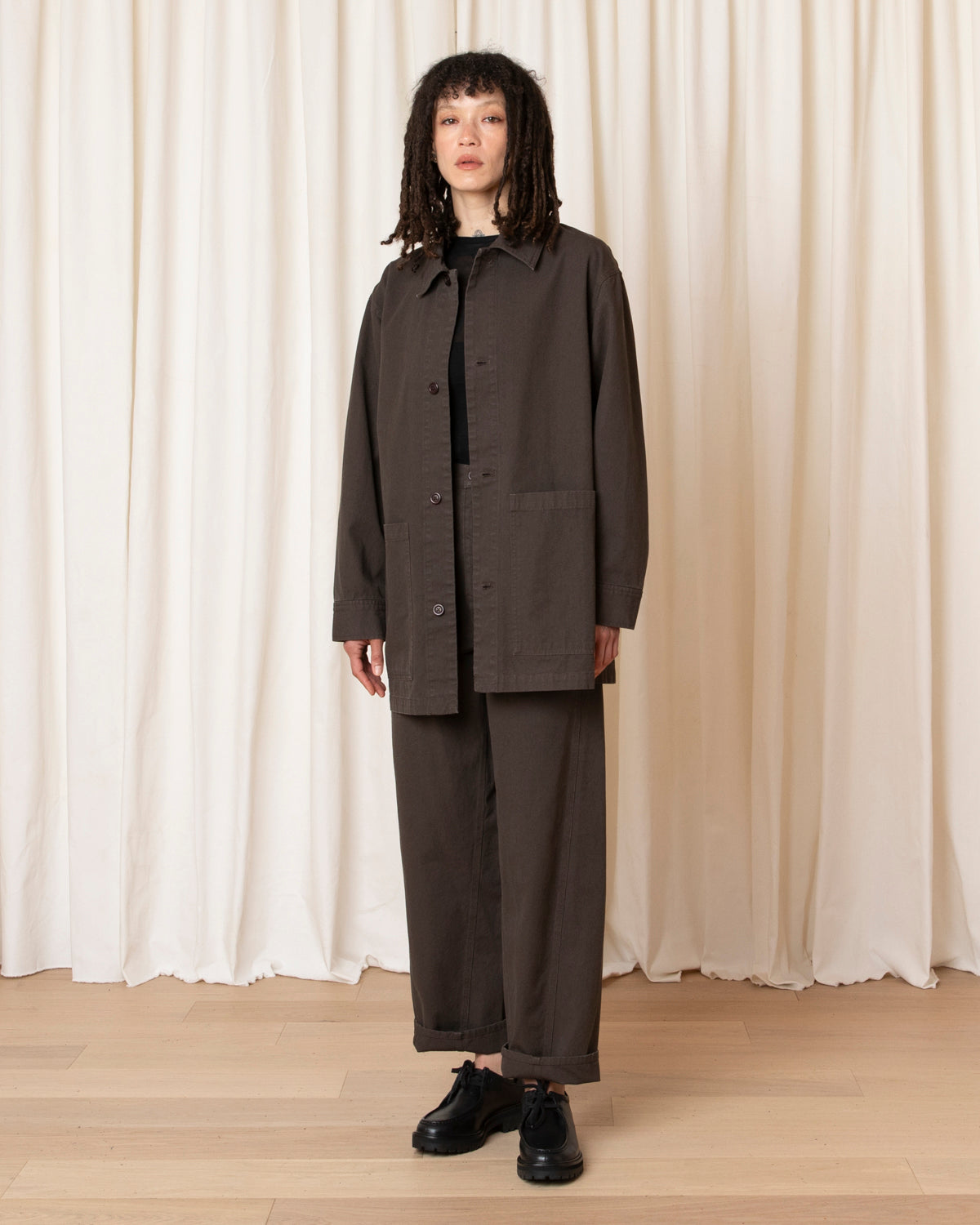 RELAXED CHORE JACKET - BROWN